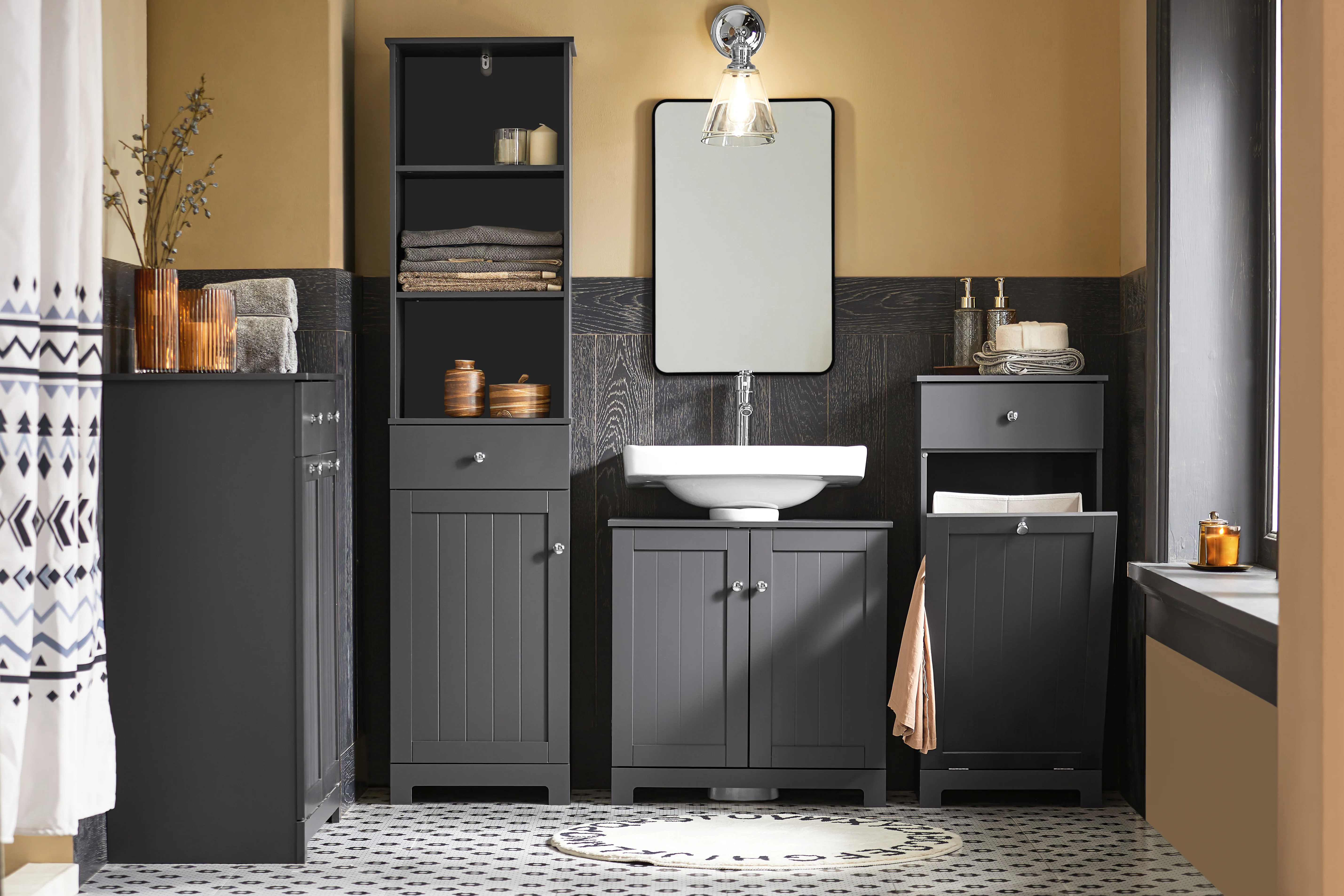 SoBuy BZR18-II-DG Wastafelonderkast, badkamerkast, wastafel, onderkast, badkamermeubel - Image 11