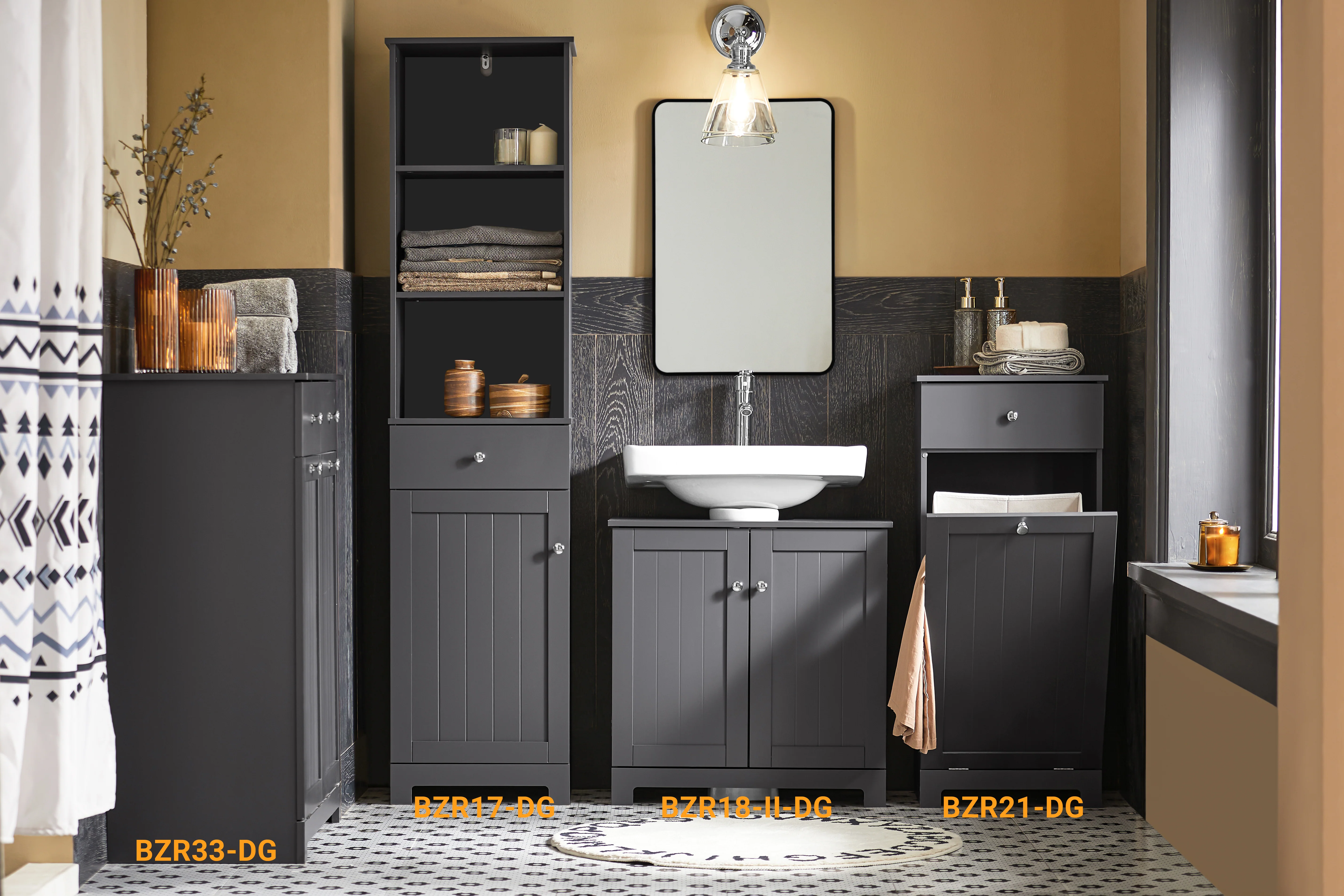 SoBuy BZR18-II-DG Wastafelonderkast, badkamerkast, wastafel, onderkast, badkamermeubel - Image 12