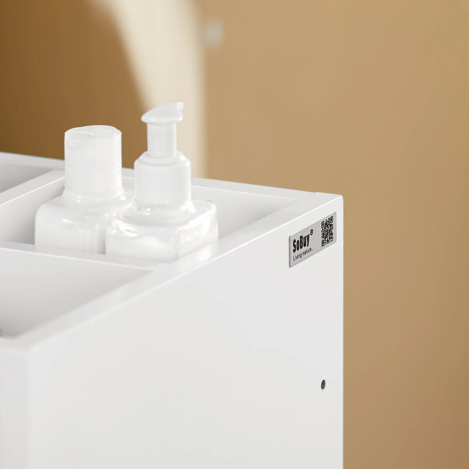 SoBuy BZR29-W Badkamerkast Badkamermeubel Kolomkasten met 3 Lades 1 Handdoekstang en 4 Vakken - Image 12