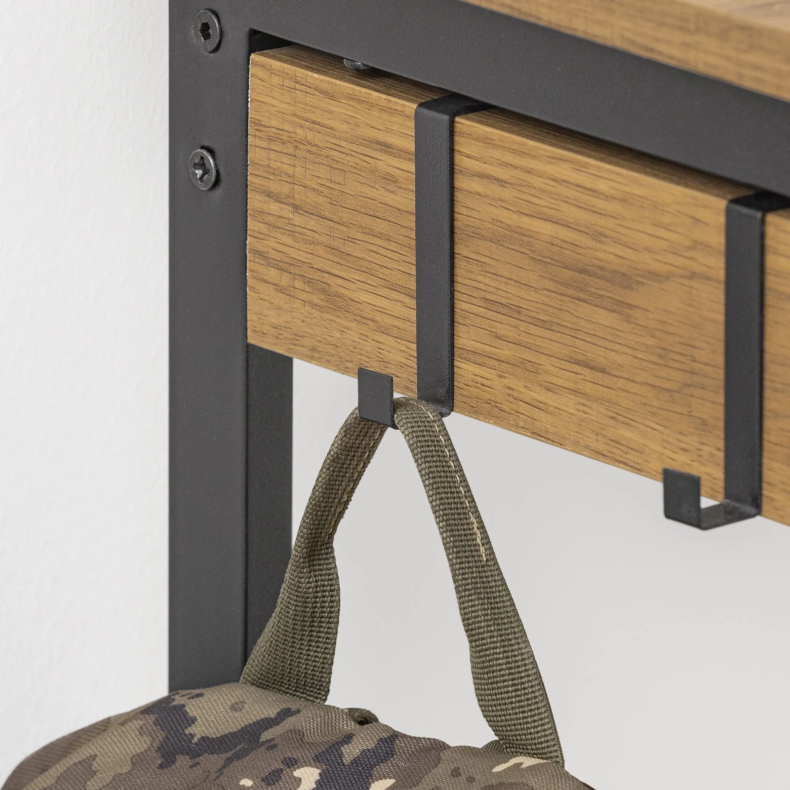 SoBuy FWT43-N Compact Bureau met Lade en Haken – Multifunctioneel Computerbureau met Opbergrekken, Natuurlijke Houtkleur 60x40x77cm - Image 6