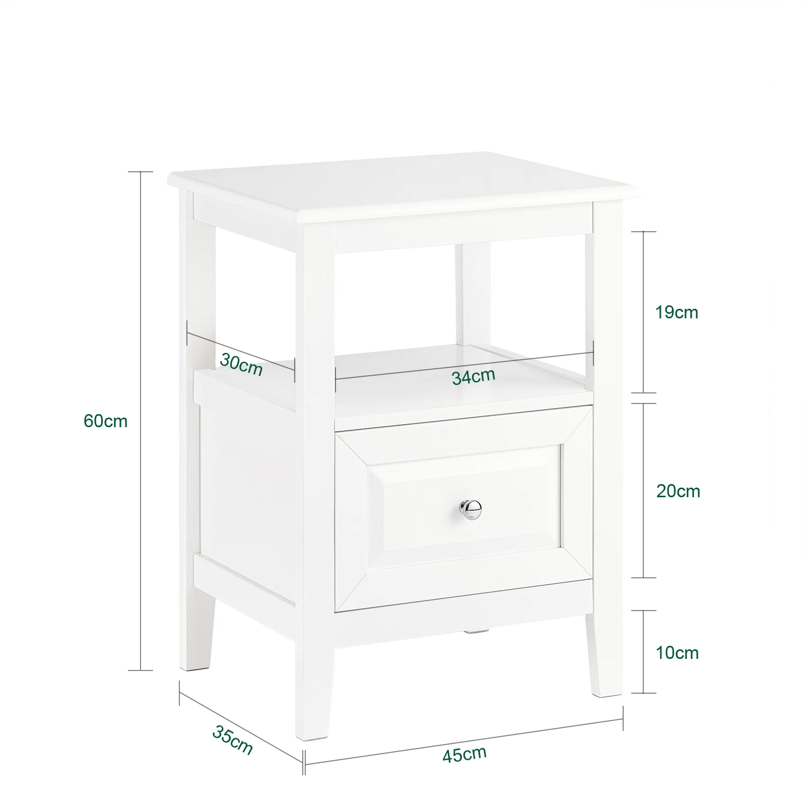 SoBuy FBT131-W Bijzettafel Nachtkastje, Sofa Bijzettafel, Bedtafel voor Woonkamer, Slaapkamer, Kantoor - Image 5