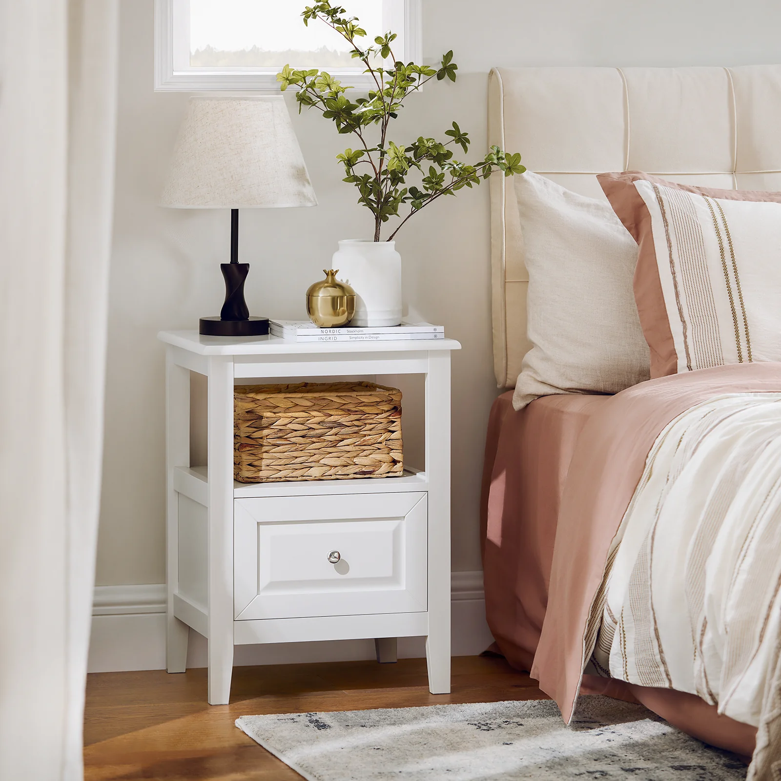 SoBuy FBT131-W Bijzettafel Nachtkastje, Sofa Bijzettafel, Bedtafel voor Woonkamer, Slaapkamer, Kantoor - Image 6