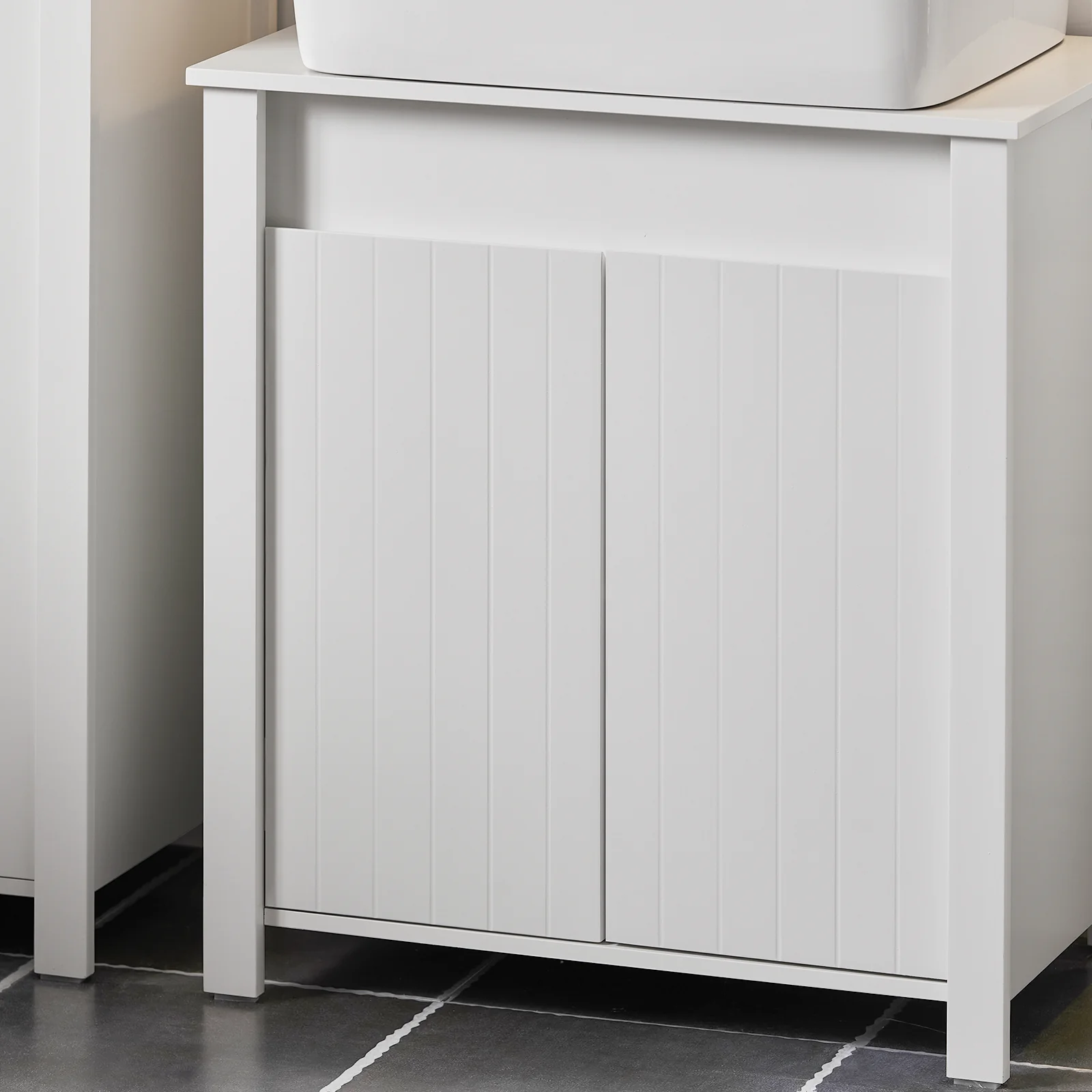 SoBuy BZR101-W Wastafel Onderkast - Wastafelmeubel - Badkamerkast - Badkamer Onderkast - Opbergkast - Opbergplank - Image 10