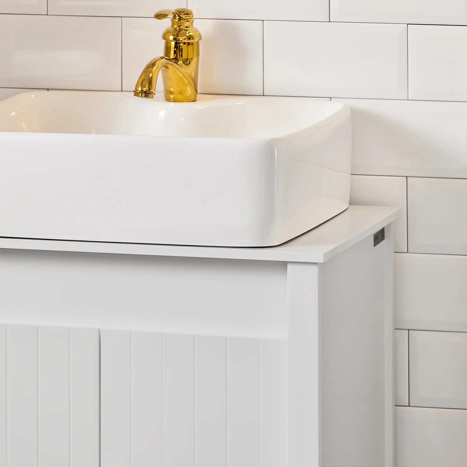 SoBuy BZR101-W Wastafel Onderkast - Wastafelmeubel - Badkamerkast - Badkamer Onderkast - Opbergkast - Opbergplank - Image 9