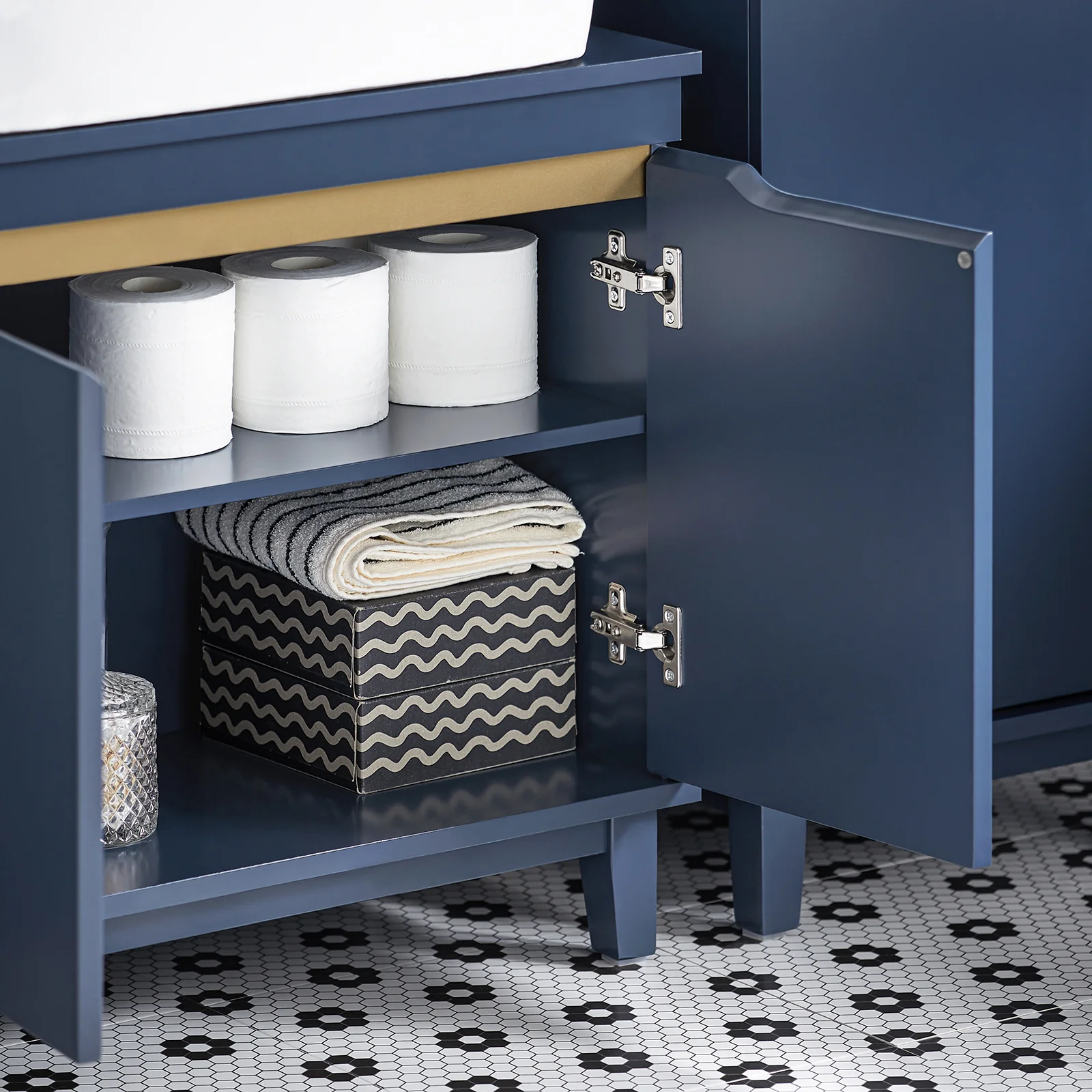 SoBuy BZR113-B Wastafel Onderkast - Wastafelmeubel - Badkamerkast - Opbergkast - Opbergplank - Wastafelkas - Image 7