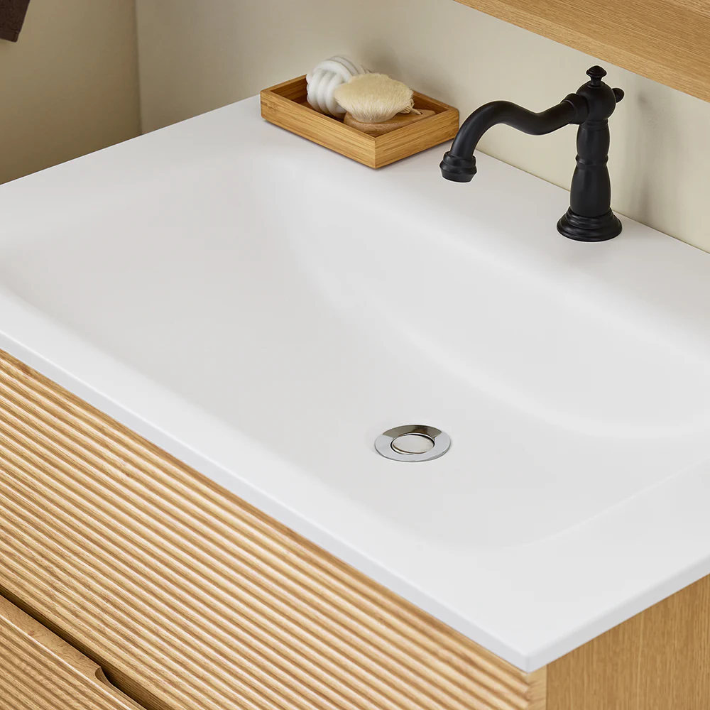 SoBuy BZR198-N Hangkast voor wastafel met spiegel, wastafelmeubel met spiegel, wastafelset met spiegel, handwaskast met spiegel, houtkleur - Image 19