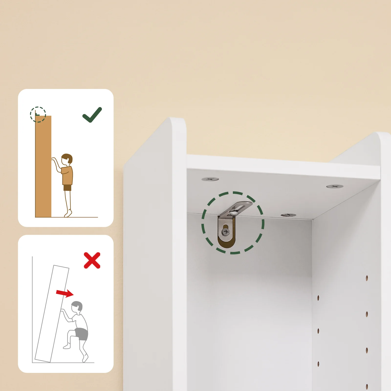 SoBuy BZR34-K-W Badkamerkast, Smal Hogekast, Badkamerrek, kast met deur en lade, badkamermeubel, apothekerskast, staand nisrek voor badkamer, kleine ruimtes, Wit, 20 x 20 x 145 cm - Image 5