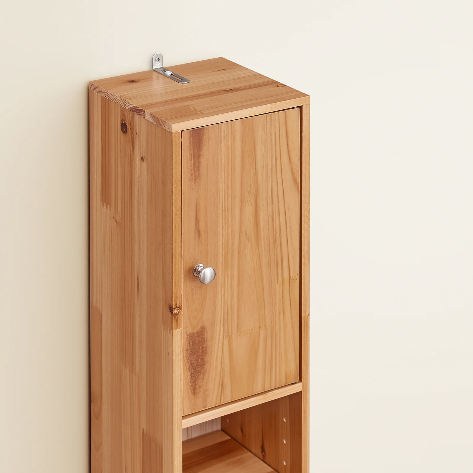 SoBuy BZR34-II-SH Hoge Badkamerkast – Smalle Opbergkast voor Badkamer– Vrijstaand Slank Badkamermeubel, Waterbestendig massief hout met Verstelbare Planken en Lade, Houtkleur, B20 x D20 x H180cm - Image 12