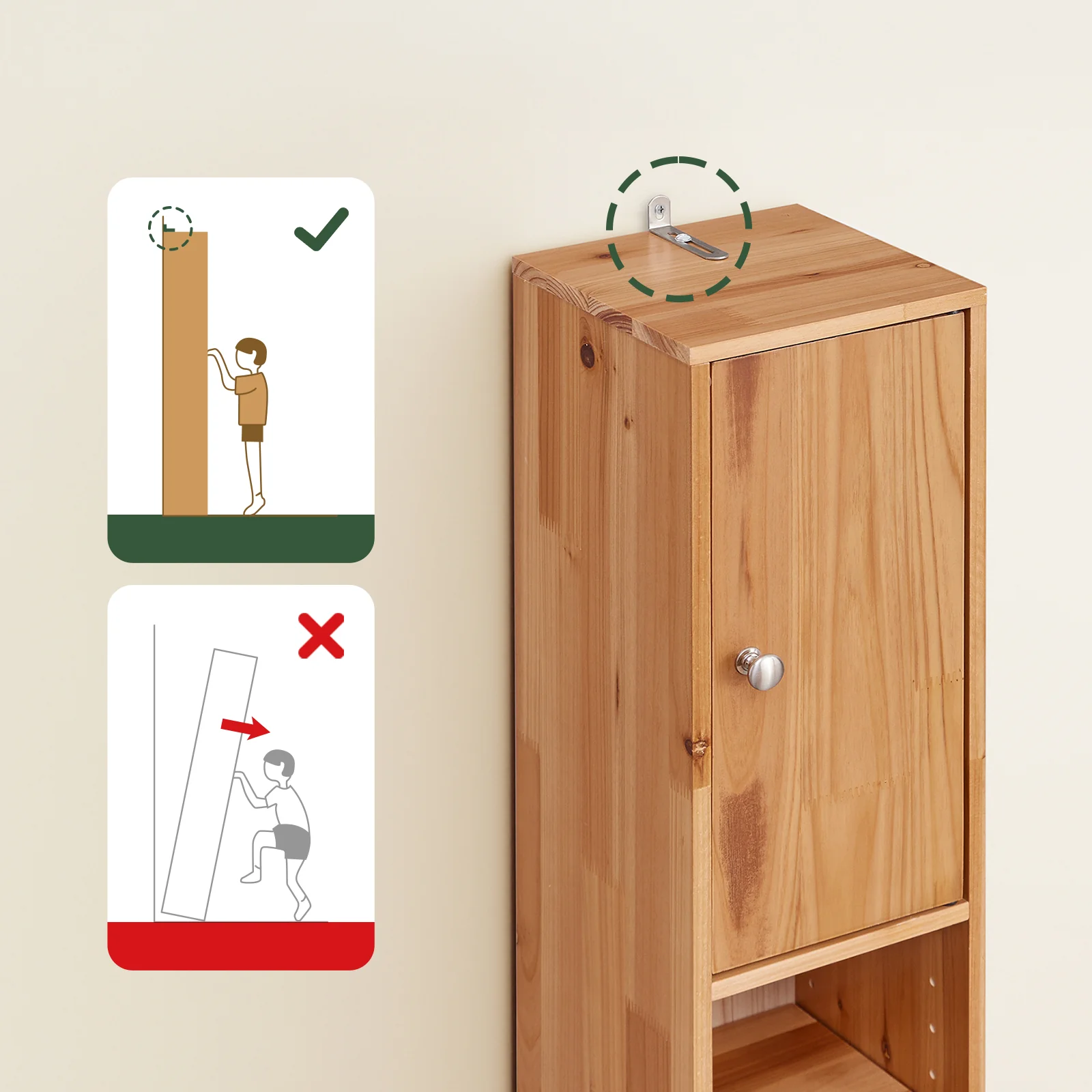 SoBuy BZR34-II-SH Hoge Badkamerkast – Smalle Opbergkast voor Badkamer– Vrijstaand Slank Badkamermeubel, Waterbestendig massief hout met Verstelbare Planken en Lade, Houtkleur, B20 x D20 x H180cm - Image 6