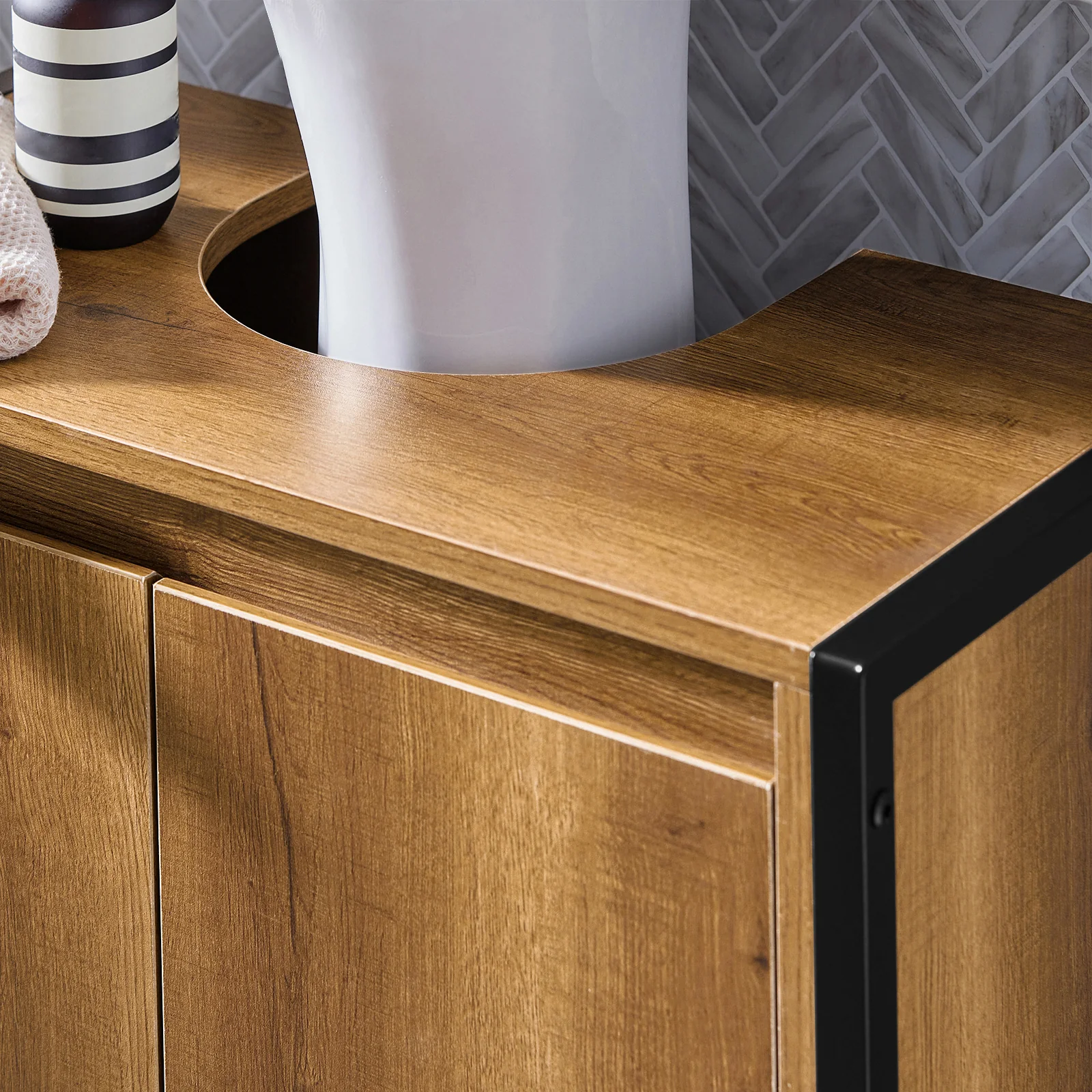 SoBuy BZR63-II-PF Wastafel onderkast - Wastafelmeubel - Badkamerkast - Badkamer onderkast - Image 10