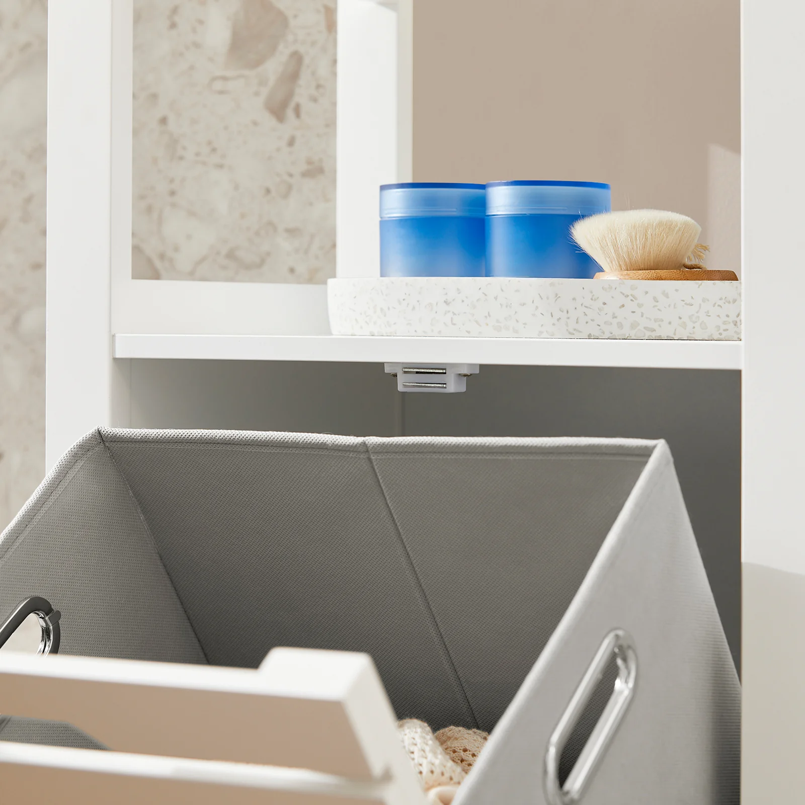 SoBuy BZR67-W Badkamermeubel, Badkamerkast, Halfhoge Opbergkast, Lage Kast, Smal Badkamerkastje, Opbergkast - Image 17