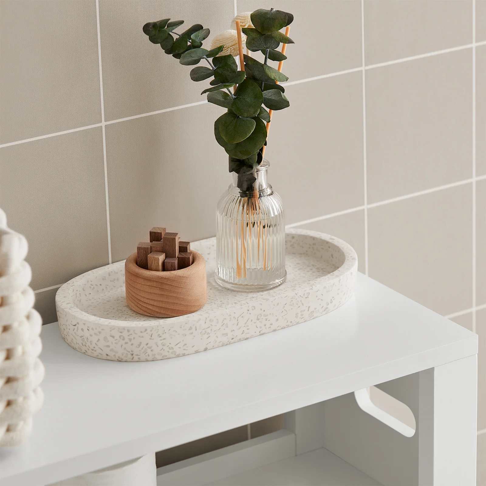 SoBuy BZR83-W Lage kast, Badkamer Kast, Toiletrolhouder, Toiletkast, Smalle Opbergkast, Staande Badkamerkast - Image 10