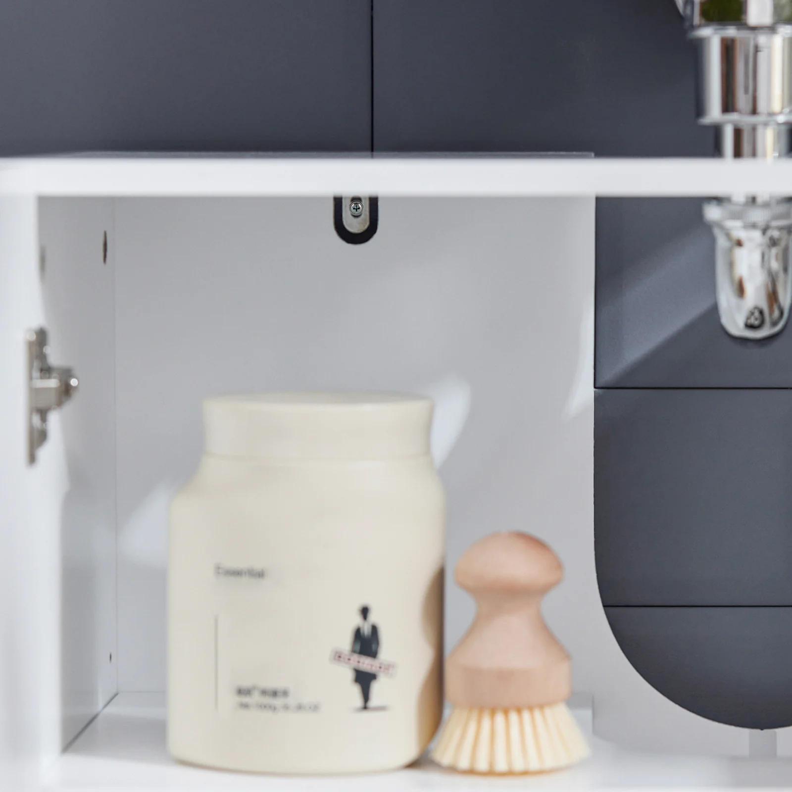 SoBuy BZR92-W Wastafel Onderkast - Wastafelmeubel - Badkamerkast - Badkamer Onderkast - Wastafelkast met 2 Deur voor Badkamer - Image 8