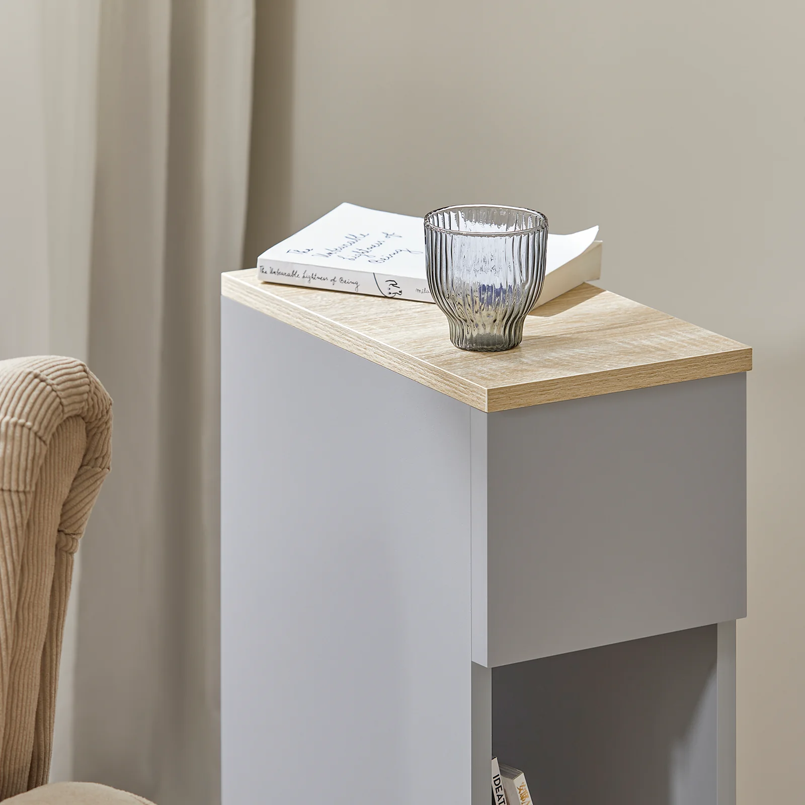 SoBuy FBT111-HG Nachtkastje Bijzettafel Sofa Bijzettafel Salontafel met Lade voor Woonkamer, Slaapkamer of Kantoor - Image 8