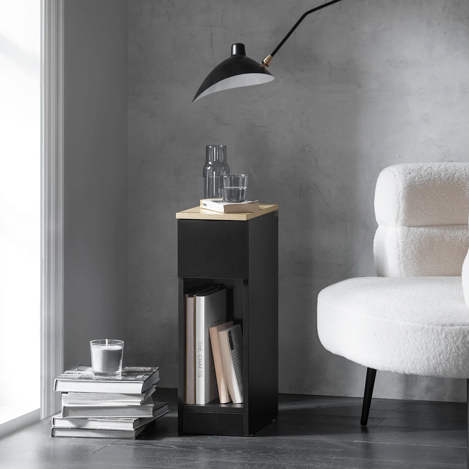 SoBuy FBT111-SCH Smalle Nachtkastje / Bijzettafel met Lade – Modern & Ruimtebesparend - Image 10