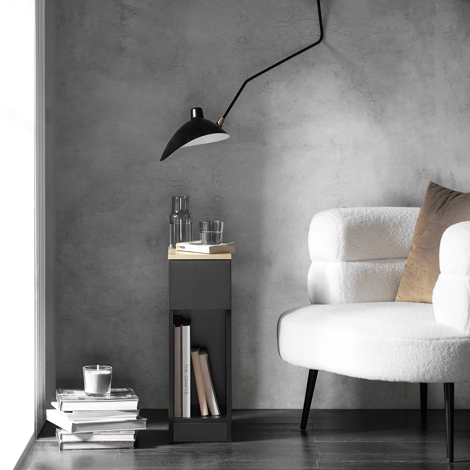 SoBuy FBT111-SCH Smalle Nachtkastje / Bijzettafel met Lade – Modern & Ruimtebesparend - Image 11