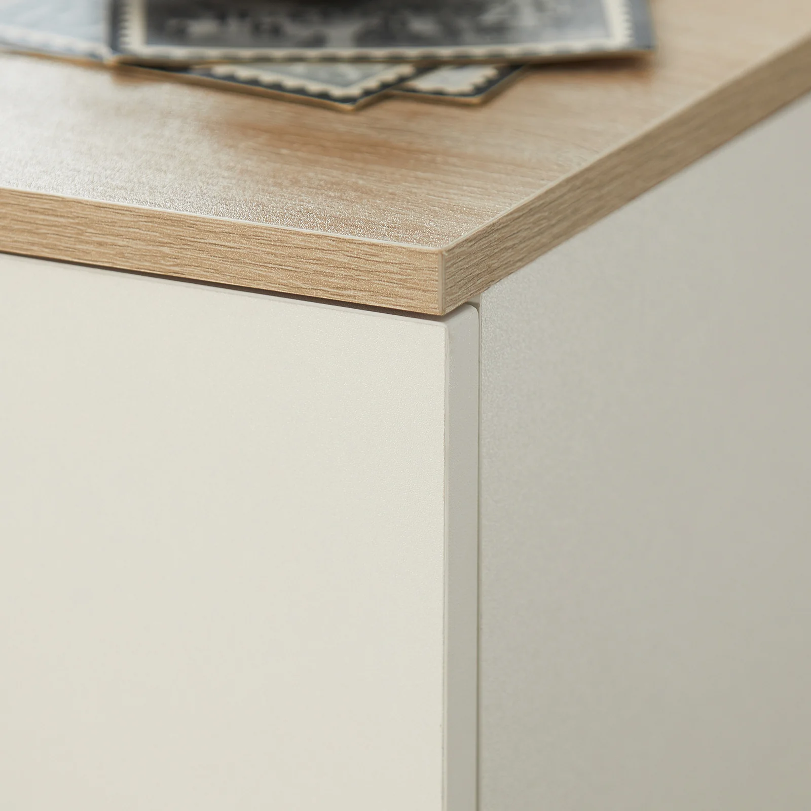 SoBuy FBT111-WNx2 Smal Nachtkastje Set van 2 met Lade en Plank, Moderne Bijzettafel voor Woonkamer of Slaapkamer, Witte Kleur, L 20 x B 35 x H 60 cm - Image 11