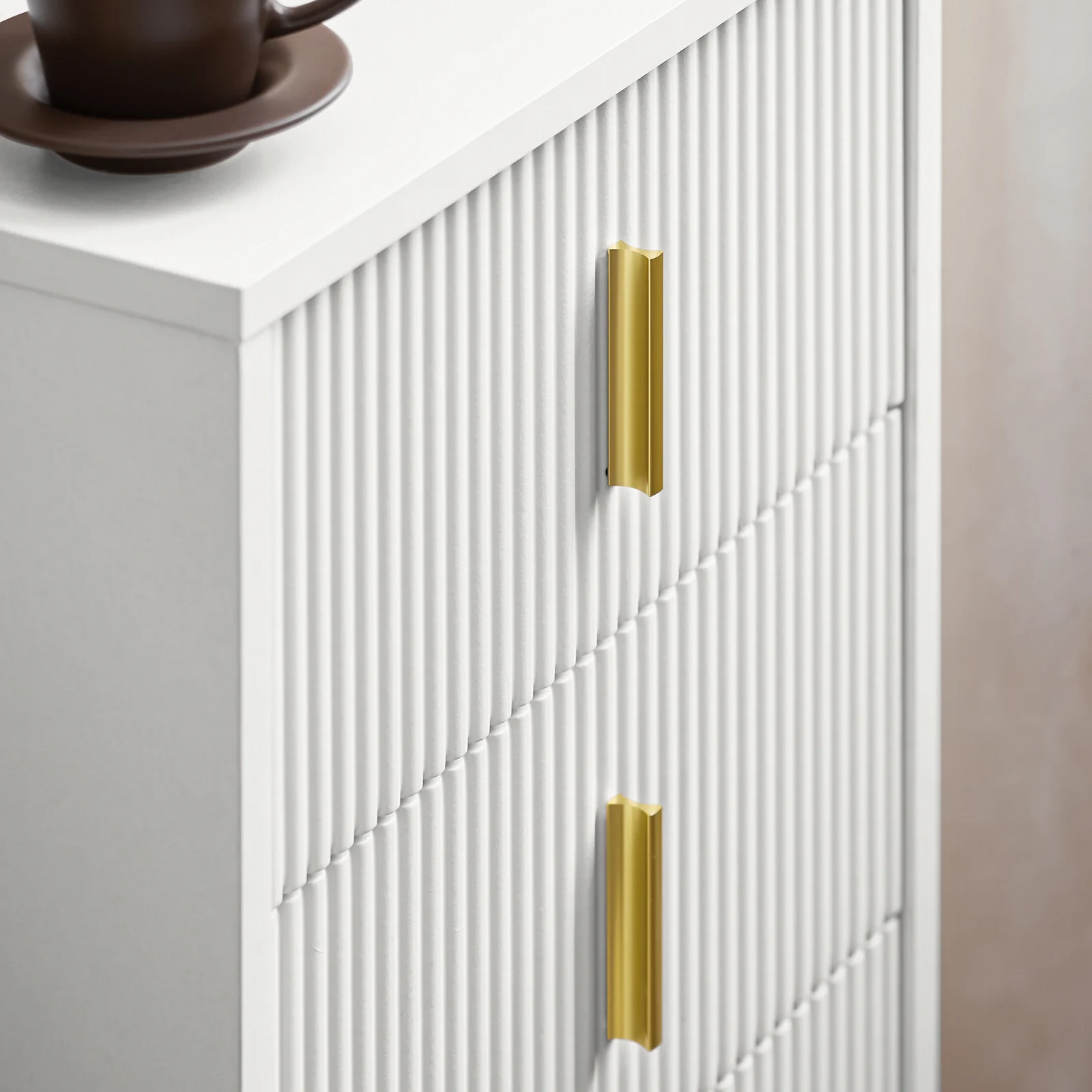 SoBuy FBT115-L-W Nachtkastje met 3 Schuifladen - Bijzettafel - Sofa Bijzettafel - Salontafel - Slaapkamertafel - Bedtafel - Image 8