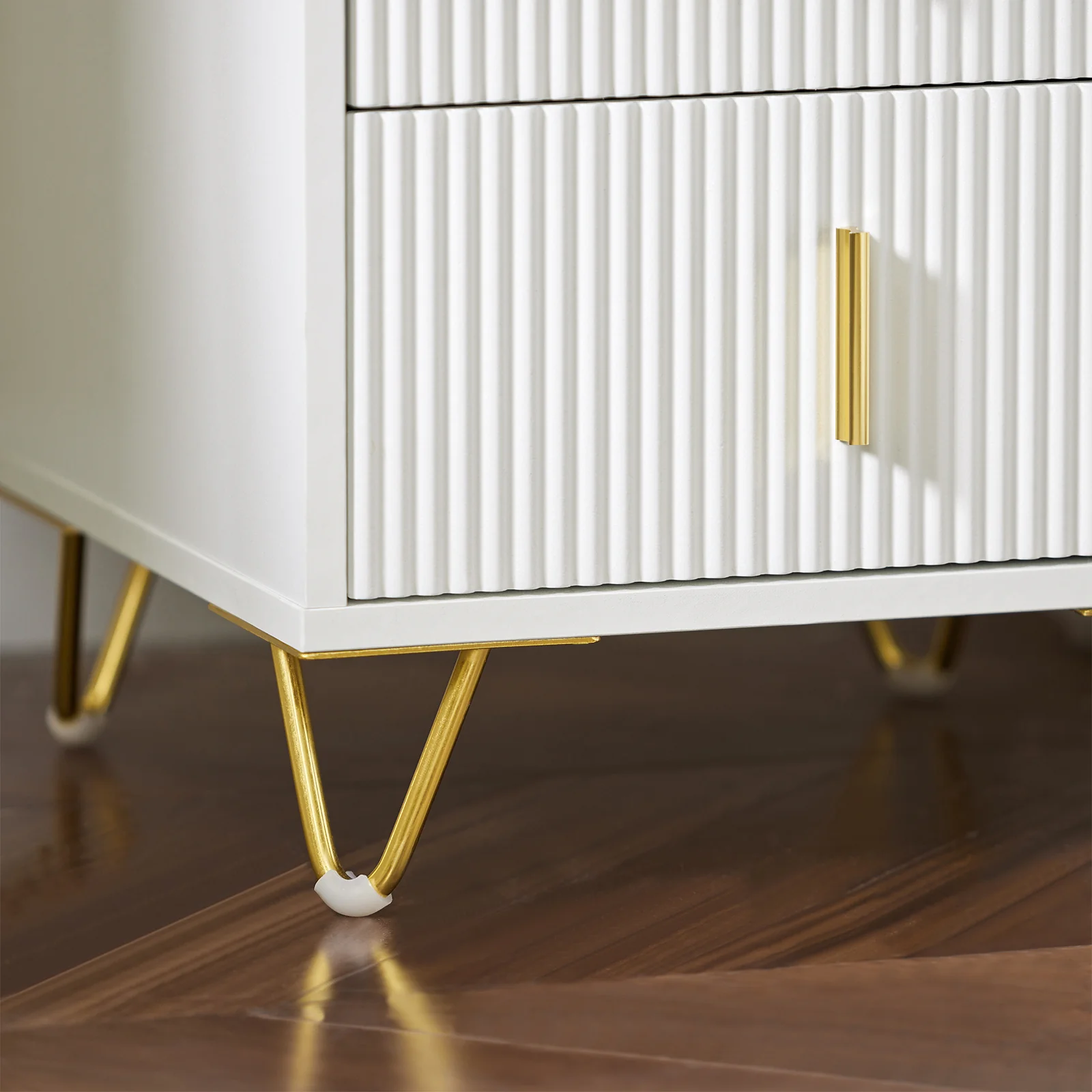 SoBuy FBT115-W Nachtkastje met 2 Schuifladen - Bijzettafel - Sofa Bijzettafel - Salontafel - Slaapkamertafel - Bedtafel met 2 Lade voor Woonkamer, Slaapkamer, Kantoor, Wit, 40x40x47cm - Image 10