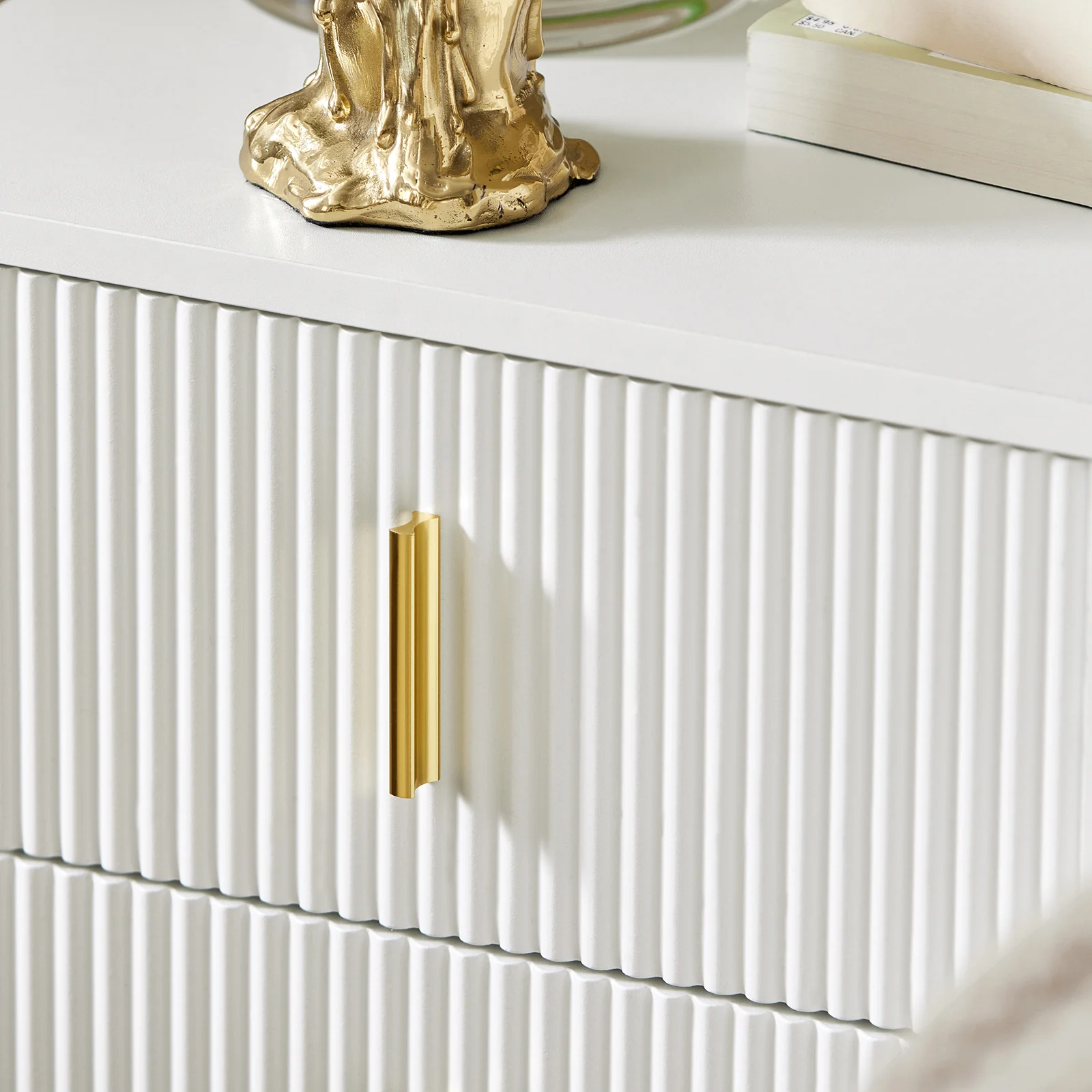 SoBuy FBT115-W Nachtkastje met 2 Schuifladen - Bijzettafel - Sofa Bijzettafel - Salontafel - Slaapkamertafel - Bedtafel met 2 Lade voor Woonkamer, Slaapkamer, Kantoor, Wit, 40x40x47cm - Image 11