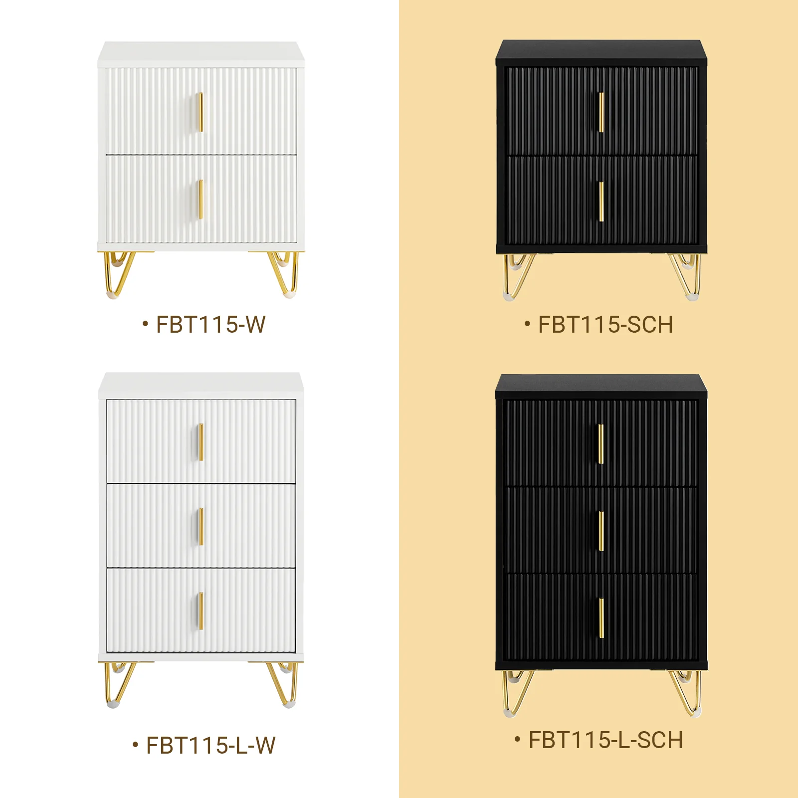 SoBuy FBT115-W Nachtkastje met 2 Schuifladen - Bijzettafel - Sofa Bijzettafel - Salontafel - Slaapkamertafel - Bedtafel met 2 Lade voor Woonkamer, Slaapkamer, Kantoor, Wit, 40x40x47cm - Image 12