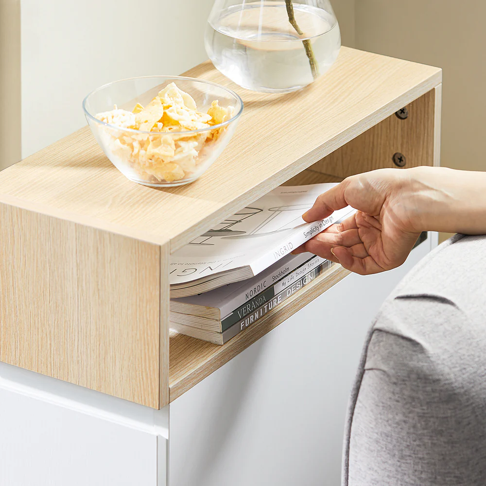 SoBuy FBT155-WN Bijzettafel op wielen Nachtkastje Nachtkastje Bijzettafel - Image 5