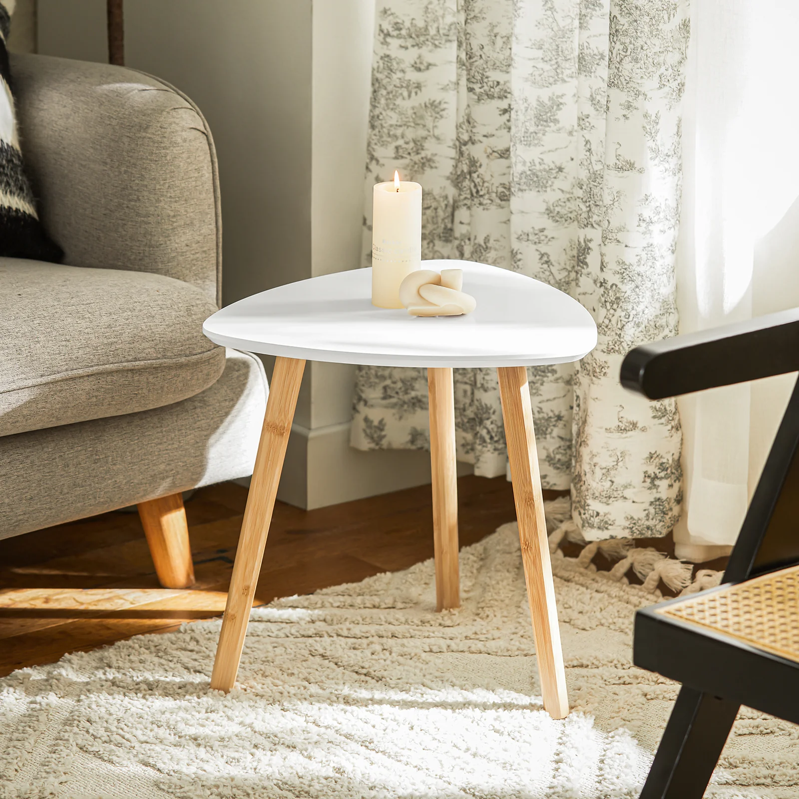 SoBuy FBT74-HG Bijzettafel, set van 2 bijzettafels met planken, salontafel,zettafel voor woonkamer, bamboe - Image 10