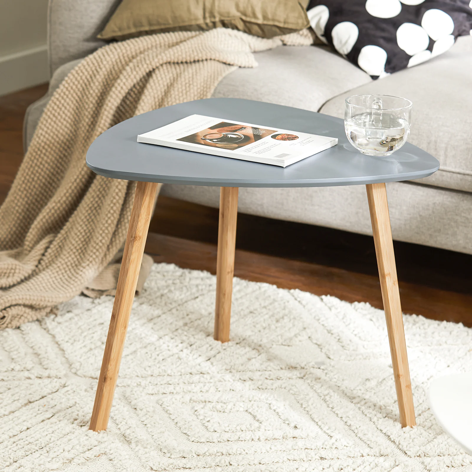 SoBuy FBT74-HG Bijzettafel, set van 2 bijzettafels met planken, salontafel,zettafel voor woonkamer, bamboe - Image 7