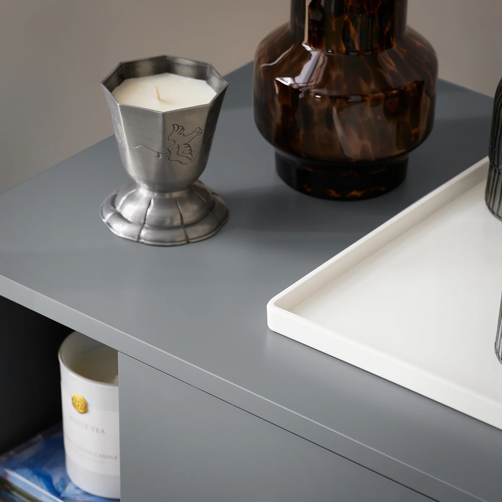 SoBuy FBT95-HG Side Table End of Sofa Nachtkastje Nachtkastje met 3 lades en 2 opbergplanken - Image 11