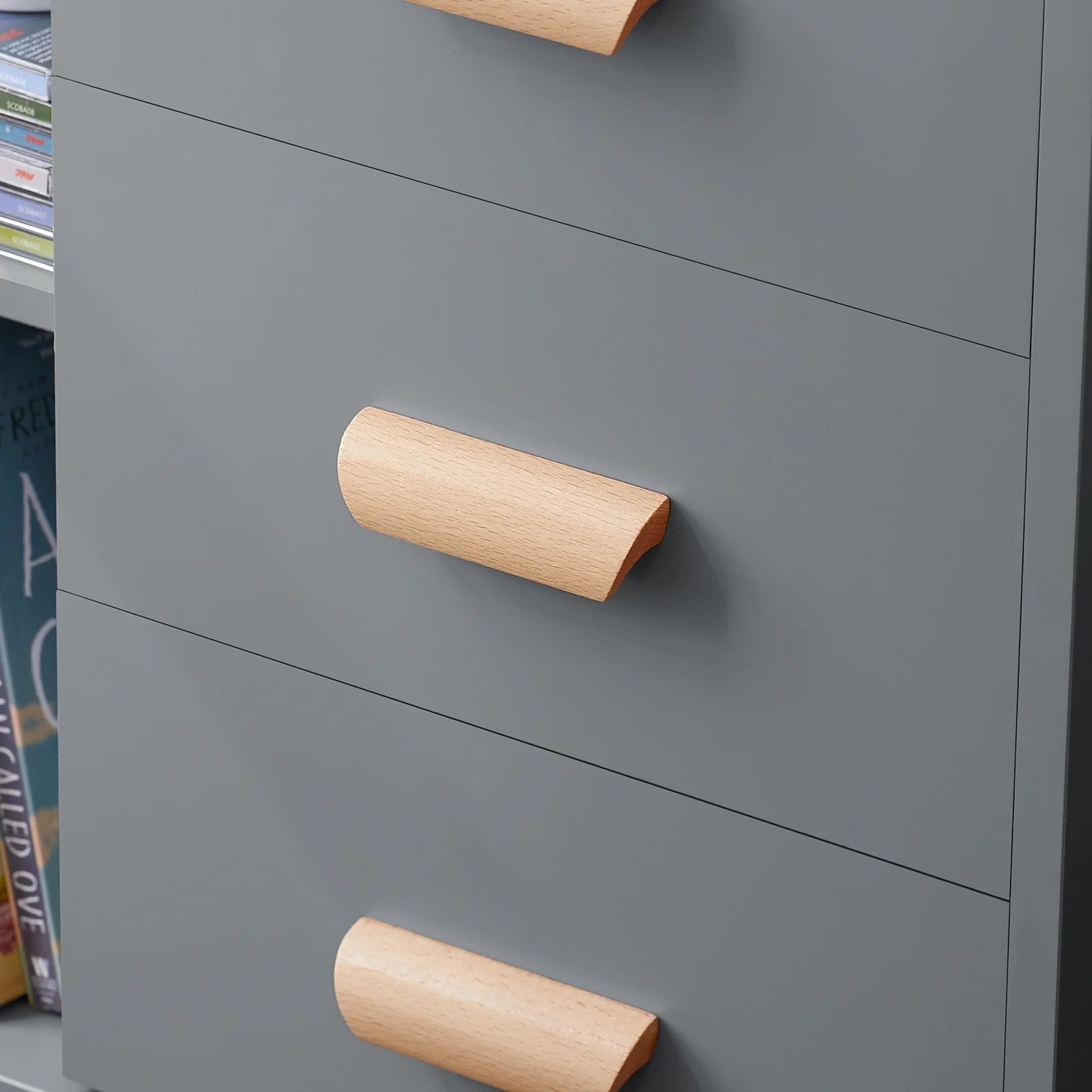 SoBuy FBT95-HG Side Table End of Sofa Nachtkastje Nachtkastje met 3 lades en 2 opbergplanken - Image 9