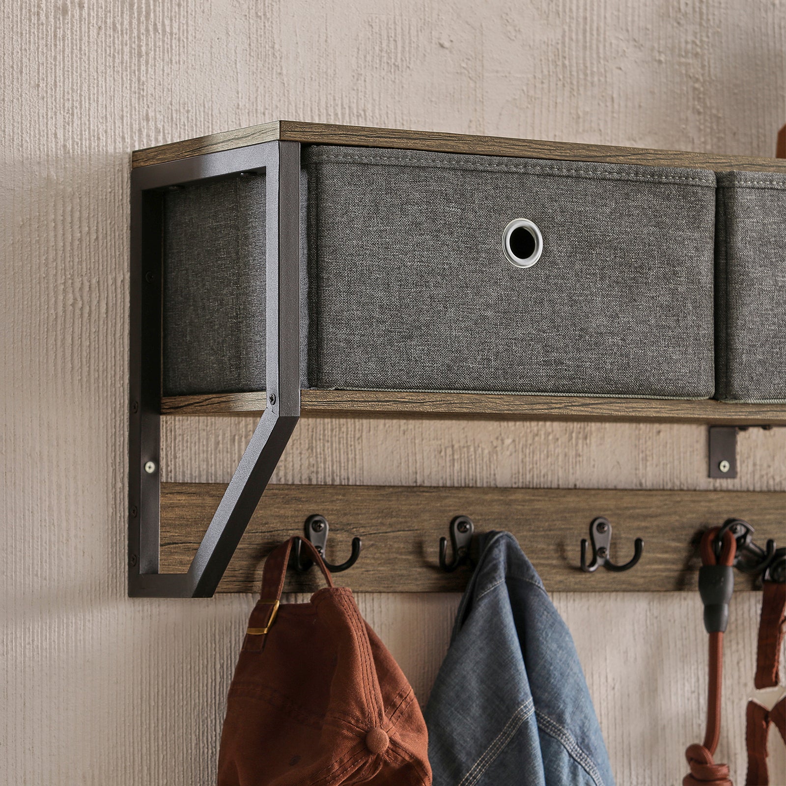 SoBuy FHK26-N Wandkapstok - Muur / Wand Kapstok - Hangende Muurkapstok - Gang Kledingkast - Hangplank - Image 6