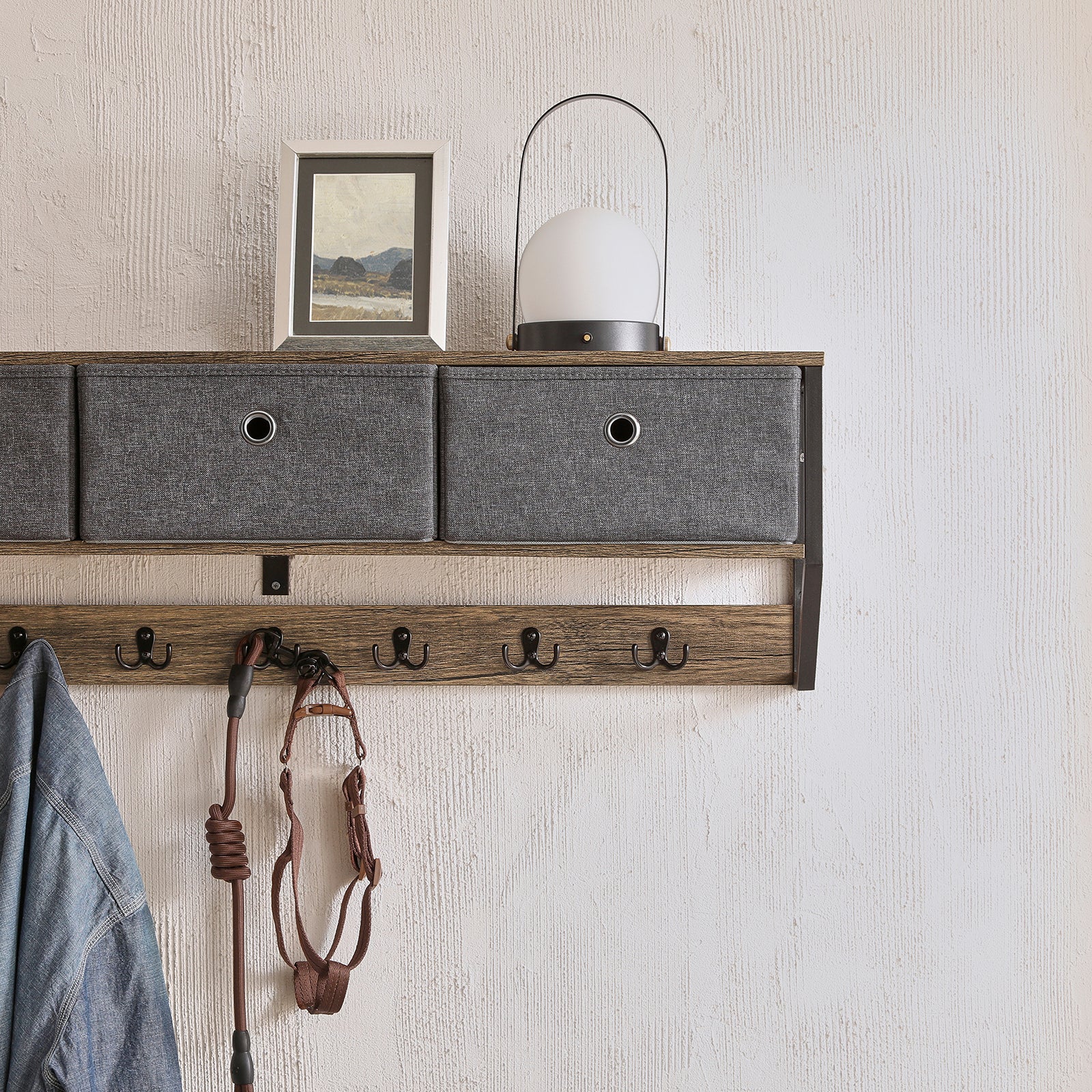 SoBuy FHK26-N Wandkapstok - Muur / Wand Kapstok - Hangende Muurkapstok - Gang Kledingkast - Hangplank - Image 9