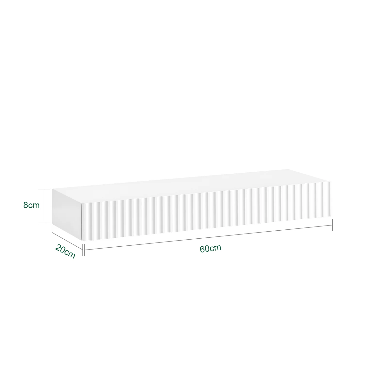 Pre-order SoBuy FHK38-W zwevende wandplank met lade & LED-bewegingssensor, wandplank voor slaapkamer, hal & woonkamer, batterijgevoed, B60 × D20 × H8 cm, wit - Image 4
