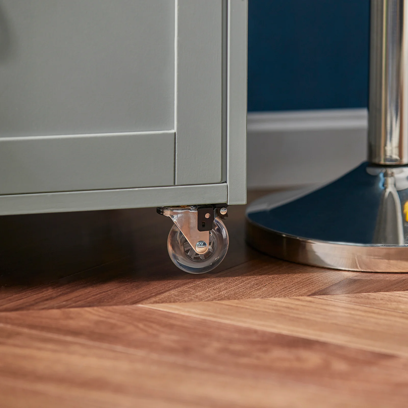 SoBuy FKW45-HG Serveerwagen Rollende Keukenwagen, Keuken Opbergkast op Wielen, Roestvrijstalen Lade, Grijs - Image 7