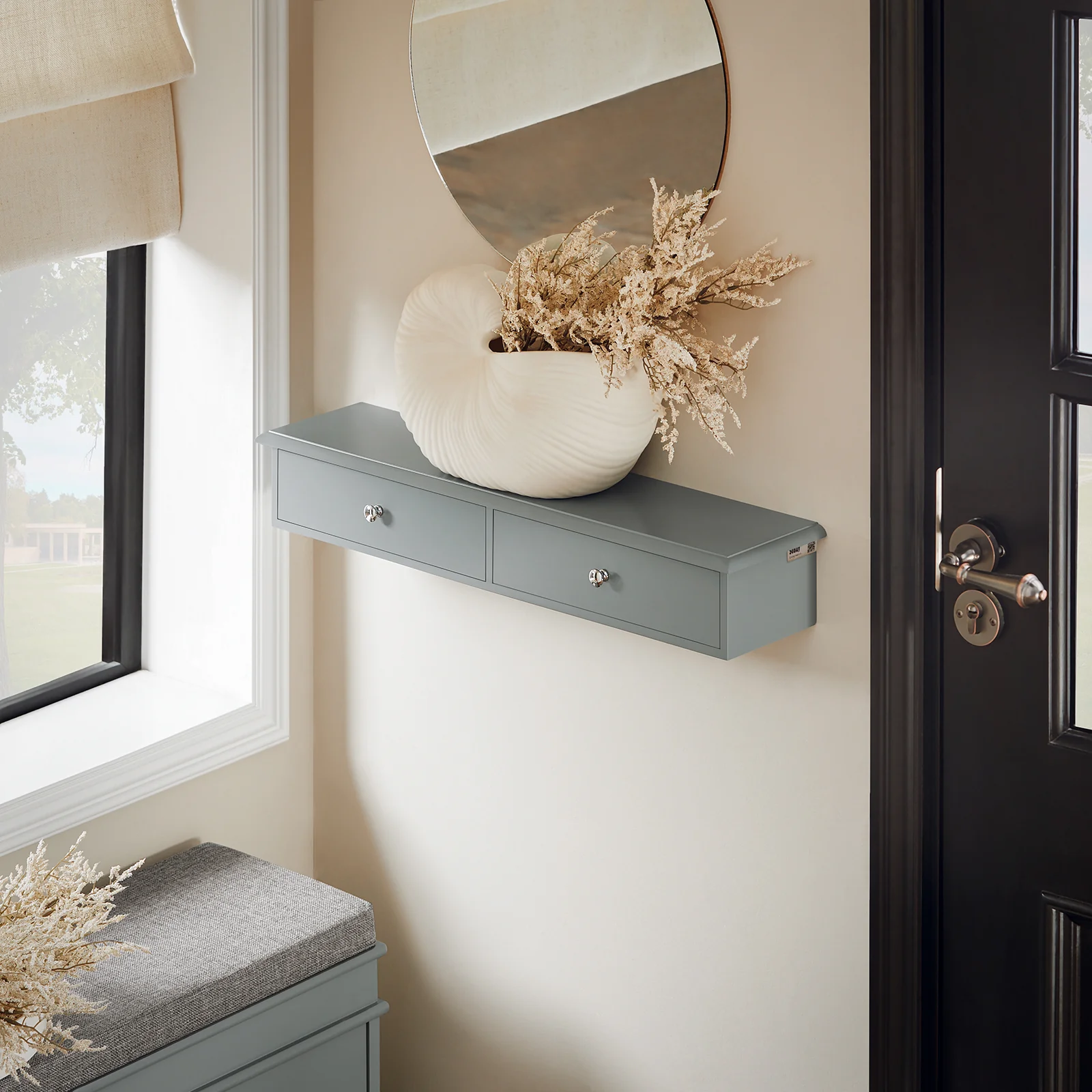 SoBuy FRG43-HG Wandkast, badkamerkast, hangrek, wandgarderobe met 2 laden, hangkast - Image 3