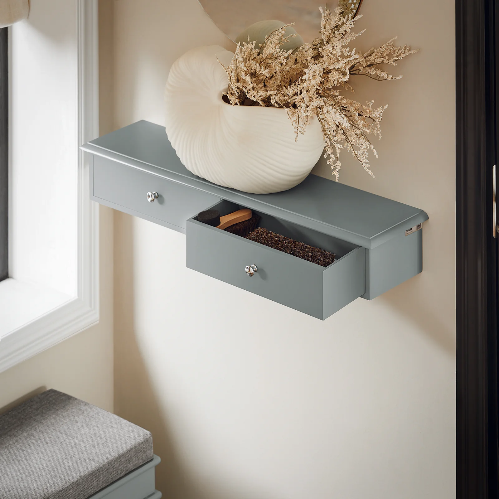 SoBuy FRG43-HG Wandkast, badkamerkast, hangrek, wandgarderobe met 2 laden, hangkast - Image 6