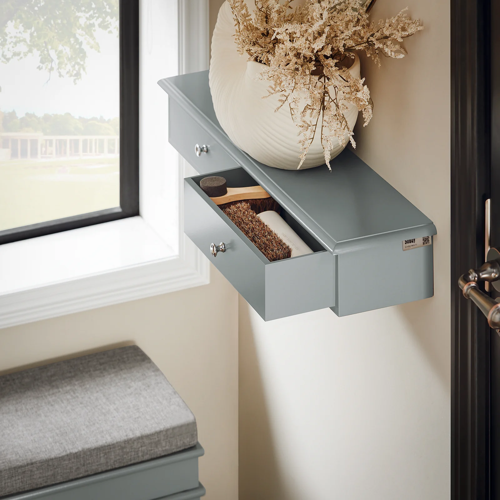 SoBuy FRG43-HG Wandkast, badkamerkast, hangrek, wandgarderobe met 2 laden, hangkast - Image 7