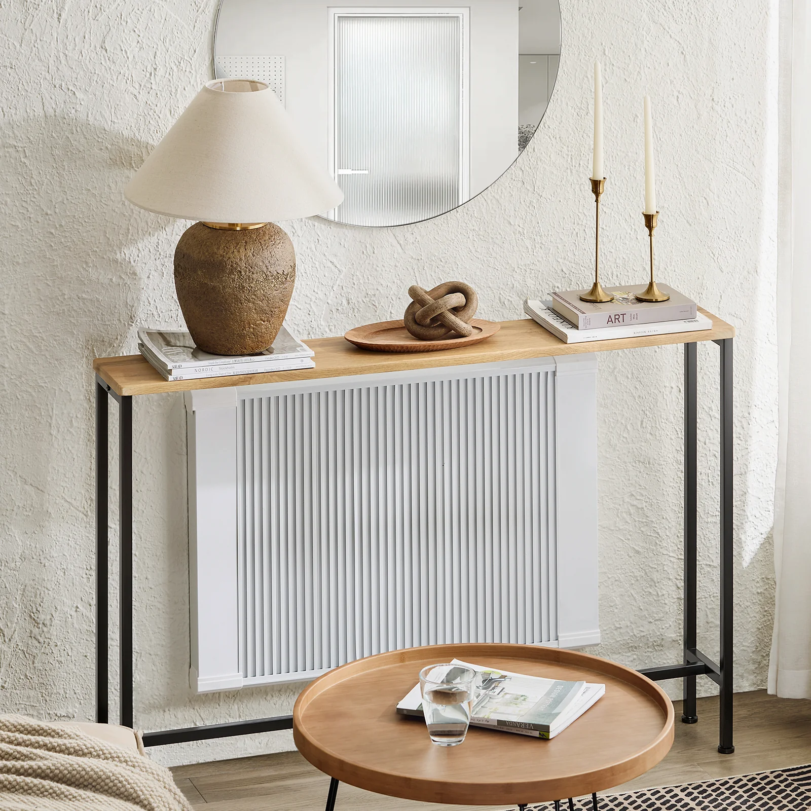 SoBuy FSB19-L-E Consoletafel, bijzettafel, bankpunt, haltafel, frame en 4 poten van ijzer, L 120 cm x D 20 cm x H 80 cm - Image 3