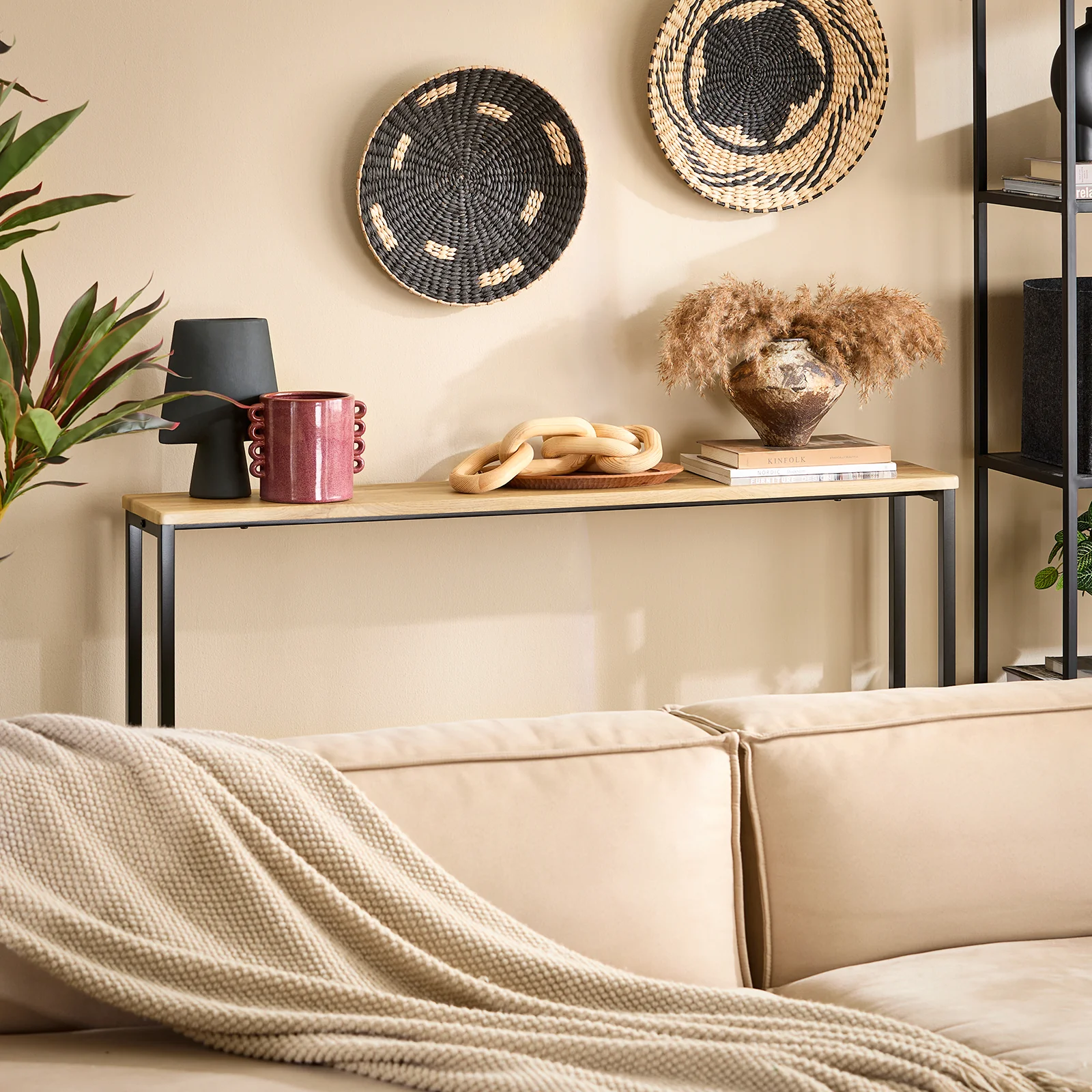 SoBuy FSB19-L-E Consoletafel, bijzettafel, bankpunt, haltafel, frame en 4 poten van ijzer, L 120 cm x D 20 cm x H 80 cm - Image 4