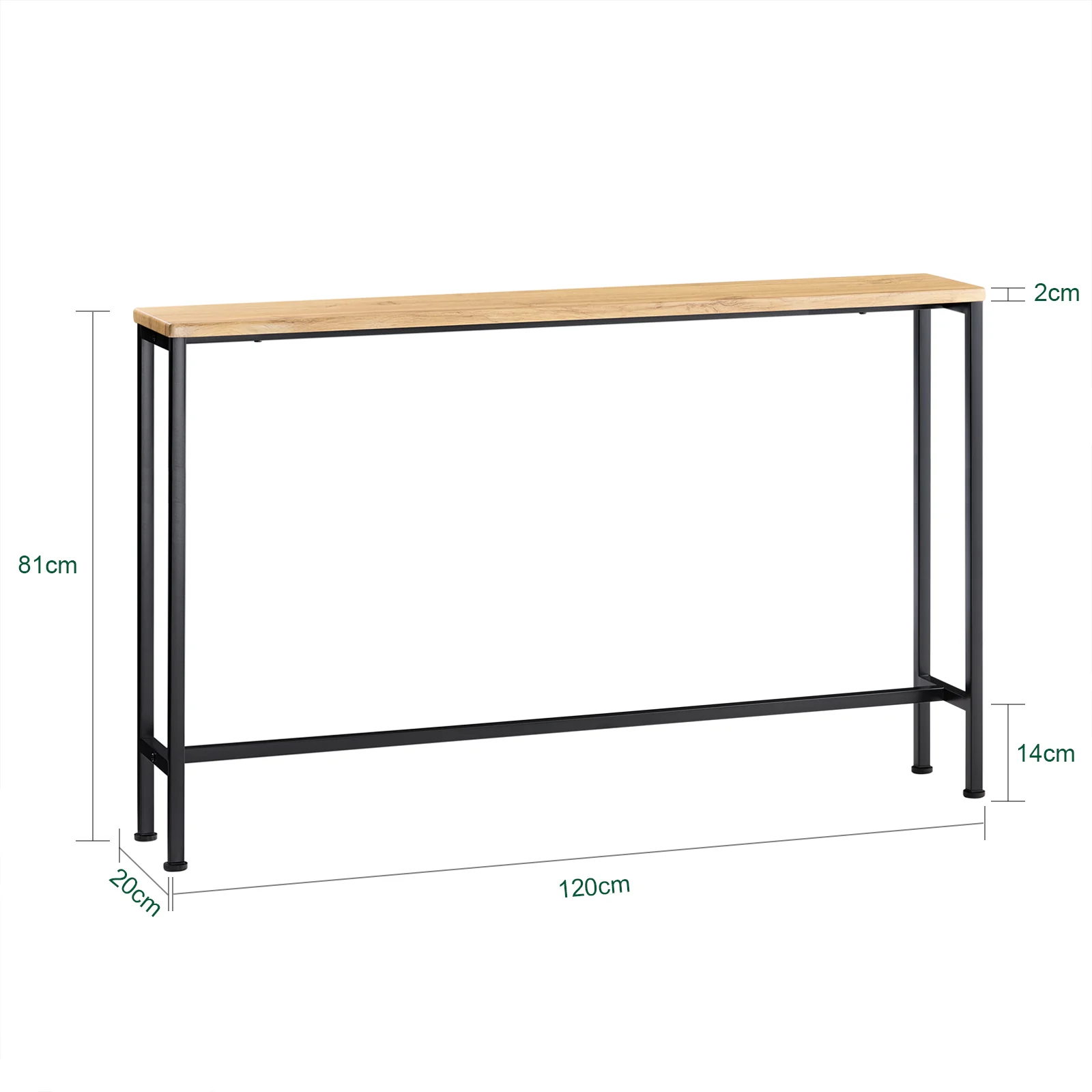 SoBuy FSB19-L-E Consoletafel, bijzettafel, bankpunt, haltafel, frame en 4 poten van ijzer, L 120 cm x D 20 cm x H 80 cm - Image 5