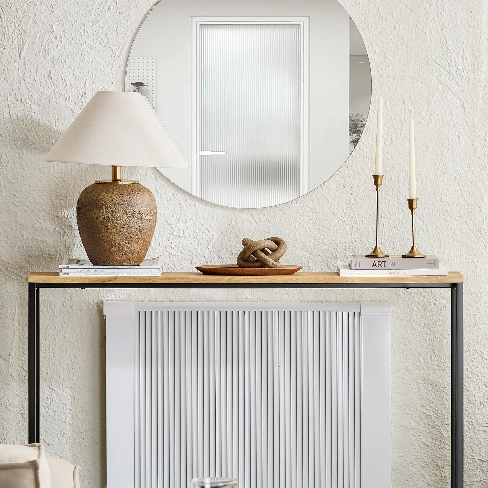 SoBuy FSB19-L-E Consoletafel, bijzettafel, bankpunt, haltafel, frame en 4 poten van ijzer, L 120 cm x D 20 cm x H 80 cm - Image 9