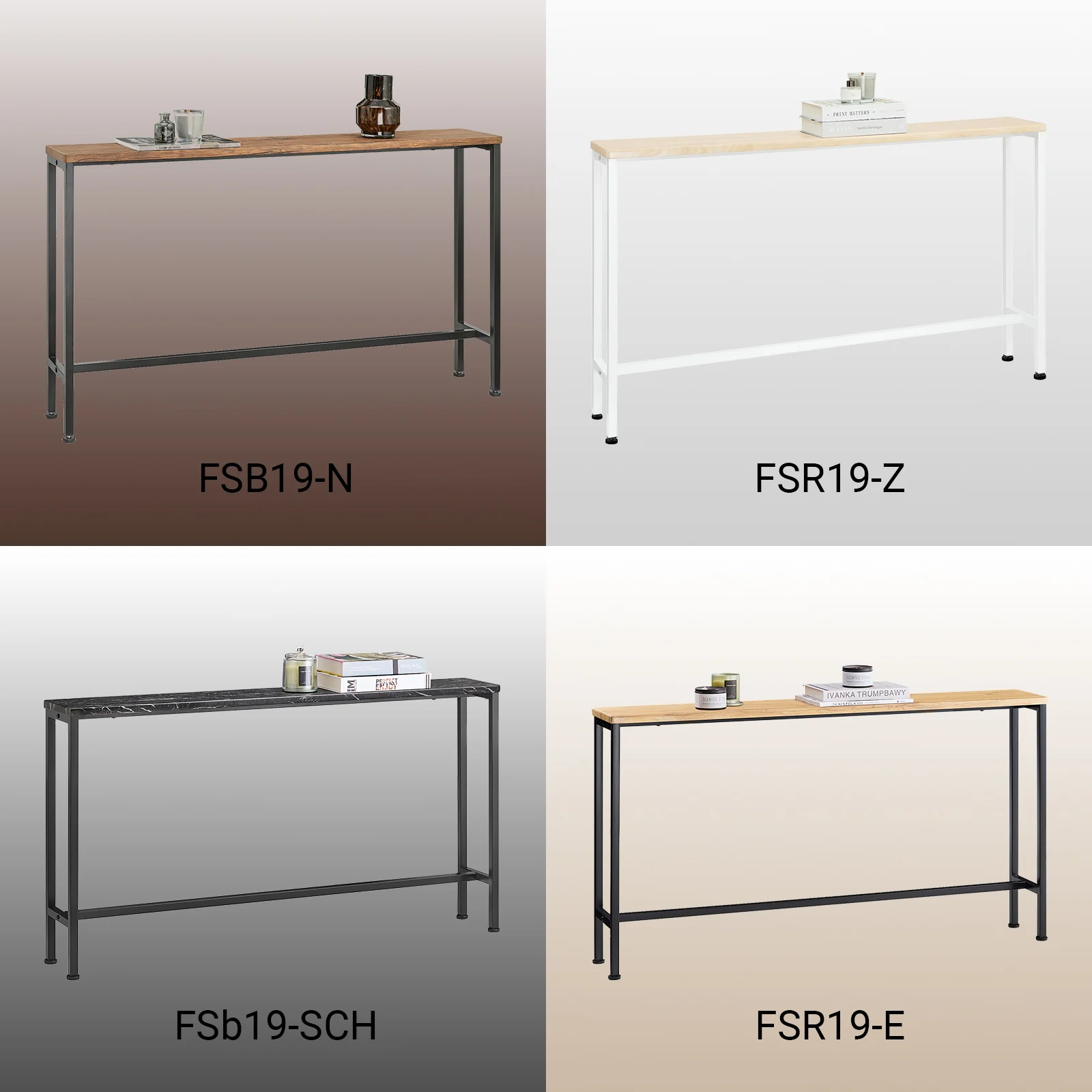 SoBuy FSB19-SCH Console Halmeubel – Zwart Marmer Effect Blad & Metalen Poten – Industriële Moderne Stijl voor Woonkamer, Kantoor, Slaapkamer – 120x20x65cm - Image 14