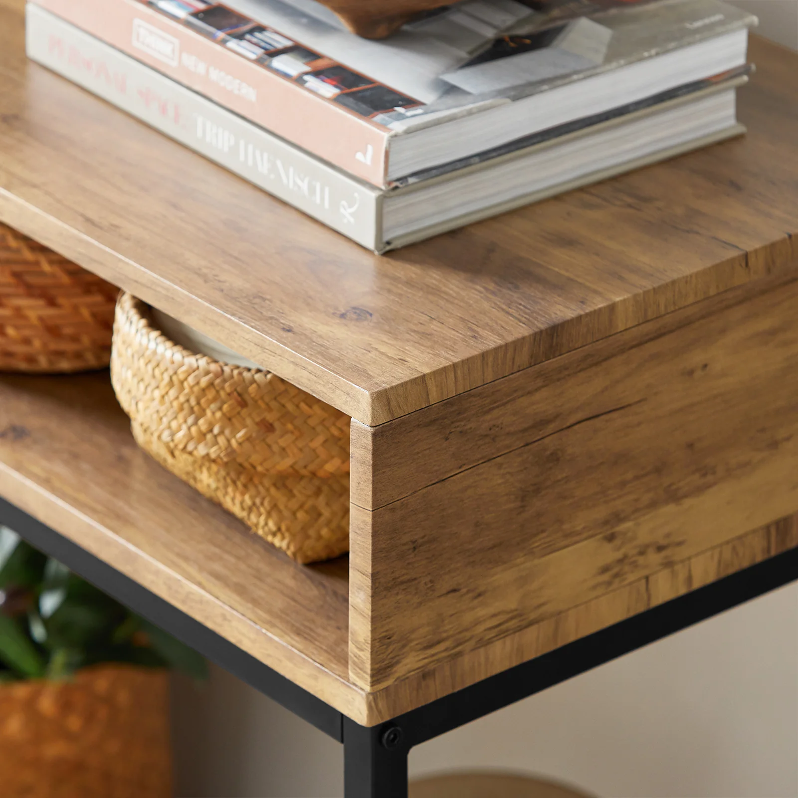 SoBuy FSB41-F – Industriële Console Tafel met 2 Open Vakken – Haltafel, Bijzettafel, Side Table - Image 7