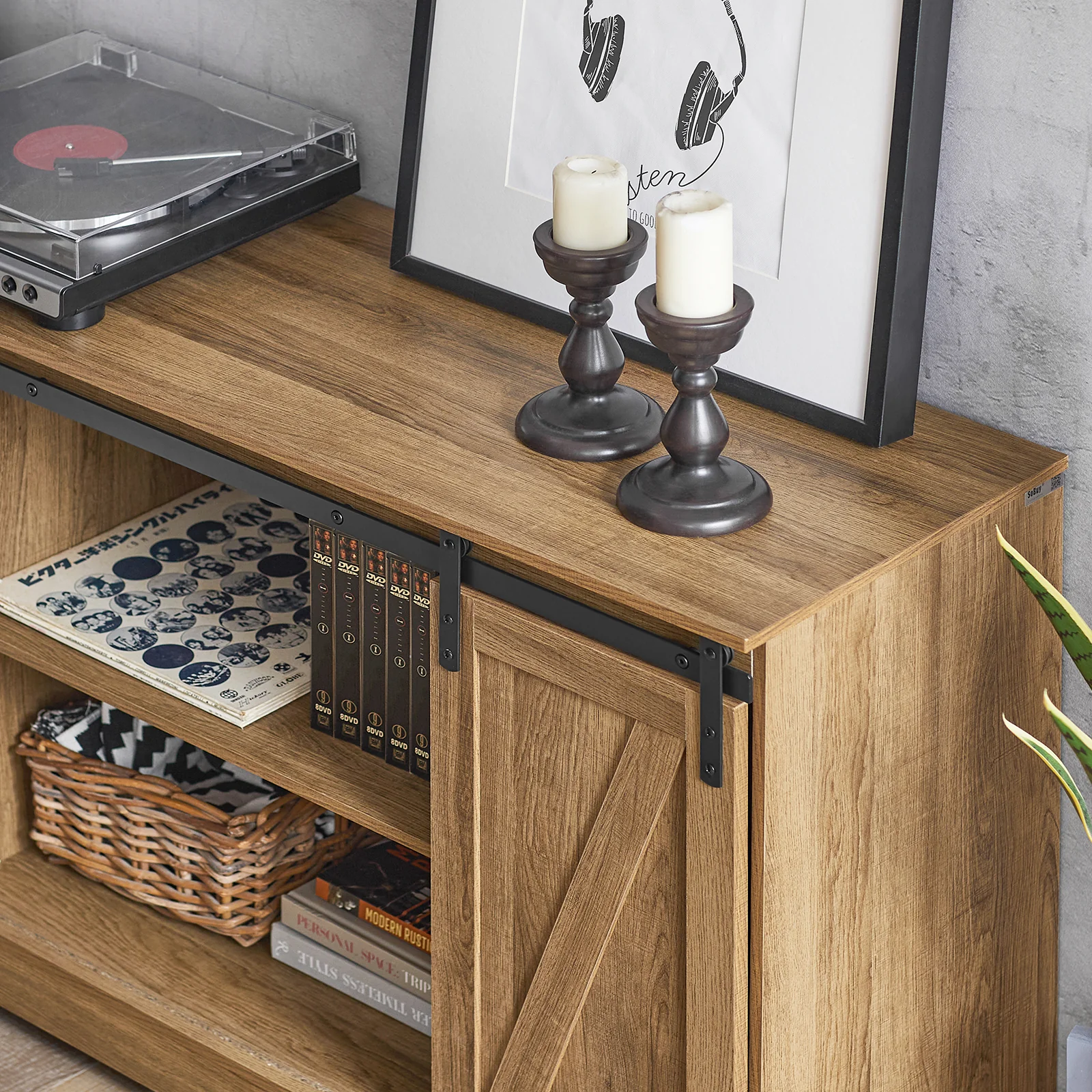 SoBuy FSB60-BR Onderkast Opbergkast Ladekast met schuifdeur Schoenenkast Schoenenkast - Image 12