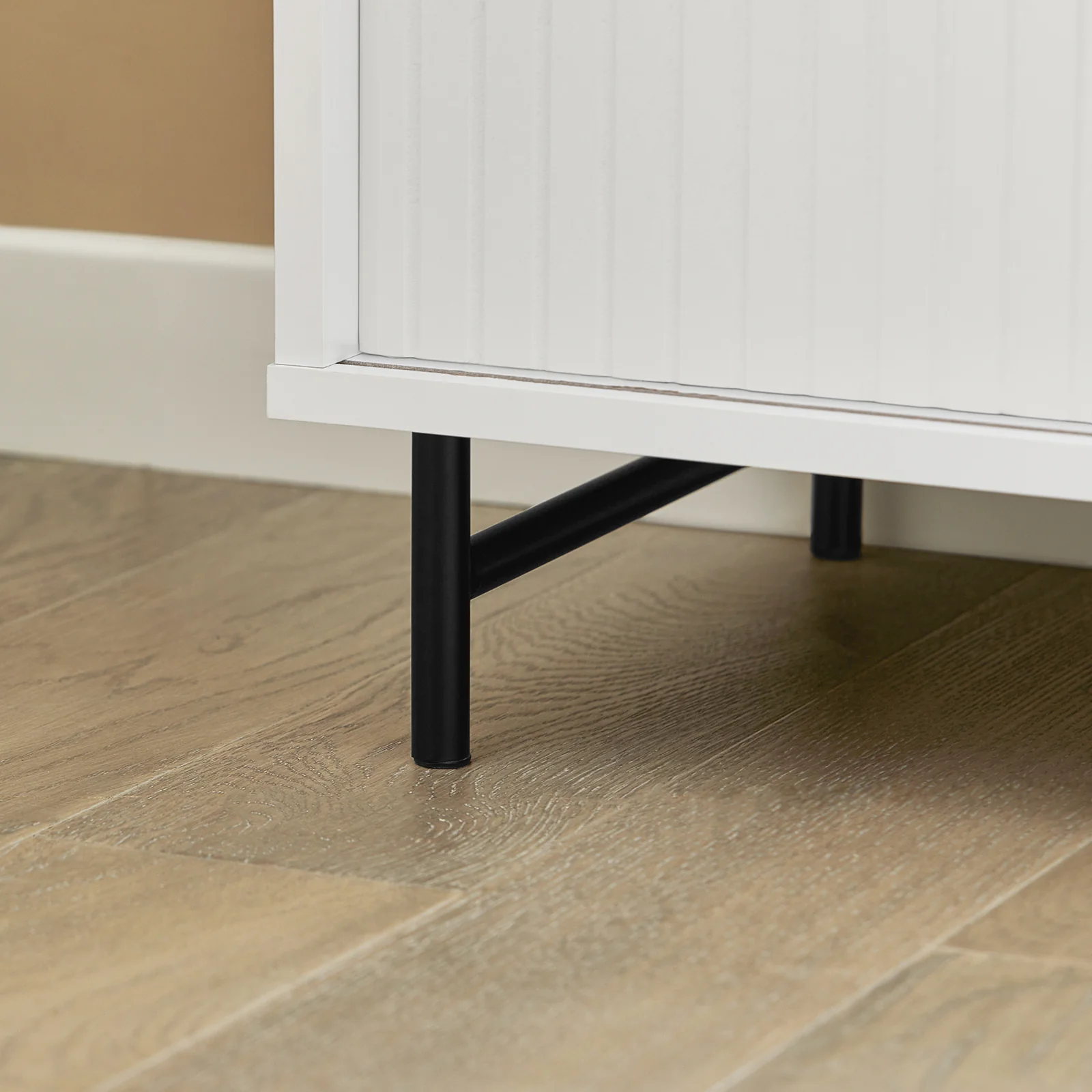 SoBuy FSB62-W Opbergmeubel – Buffet, Dressoir met 2 Schuifdeuren, Verstelbare Planken, Modern Keukenmeubel – Hal, Woonkamer, Keuken – 70x37x87 cm Wit - Image 13