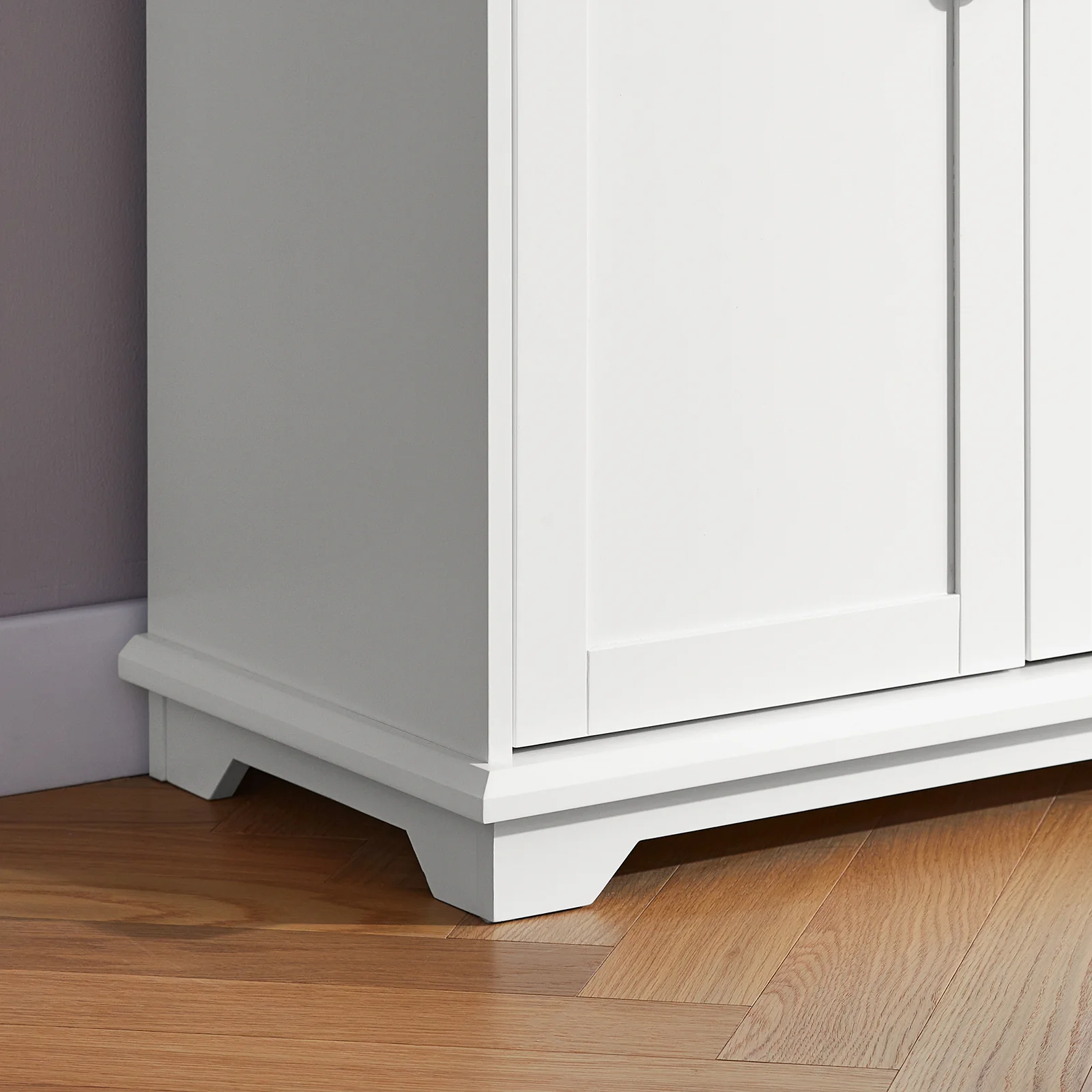 SoBuy FSB76-W Dressoir, Buffet, Keukenkast, Keukenmeubel, Commode, Consolemeubel, Opbergkast met Meerdere Opbergruimtes, voor Keuken, Eetkamer, Woonkamer met 4 Deuren en 2 Lades, 75x40x175 cm, Wit - Image 8