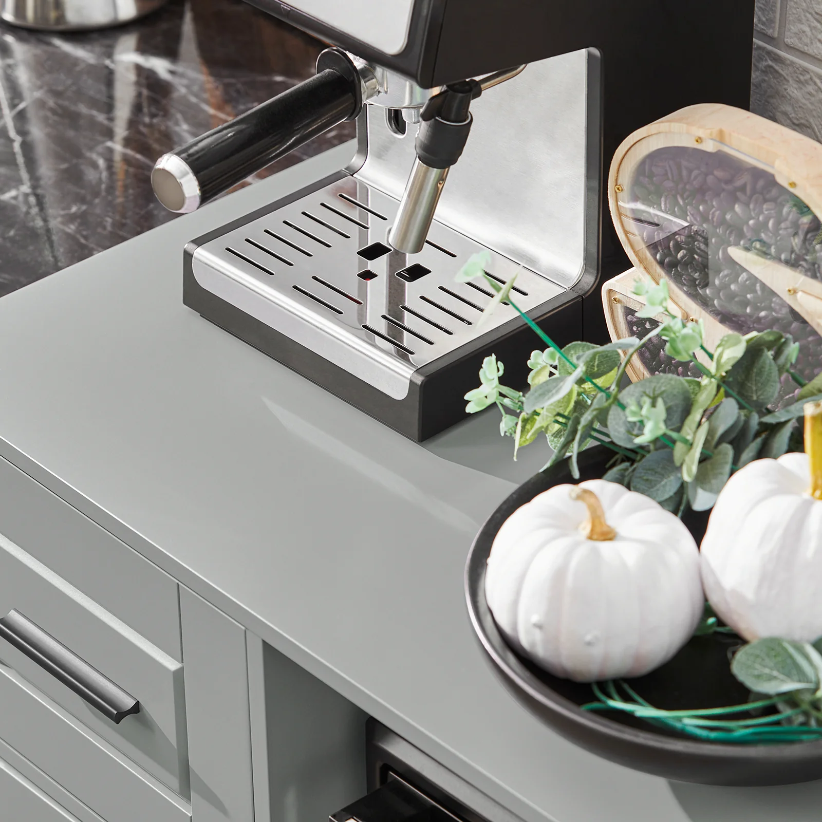 SoBuy FSB78-HG Magnetronkast | Magnetronrek | Ovenkast | Dressoir | Keukenrek Keukenkast met 1 Lade, 1 Compartiment, 3 Deuren - Image 10