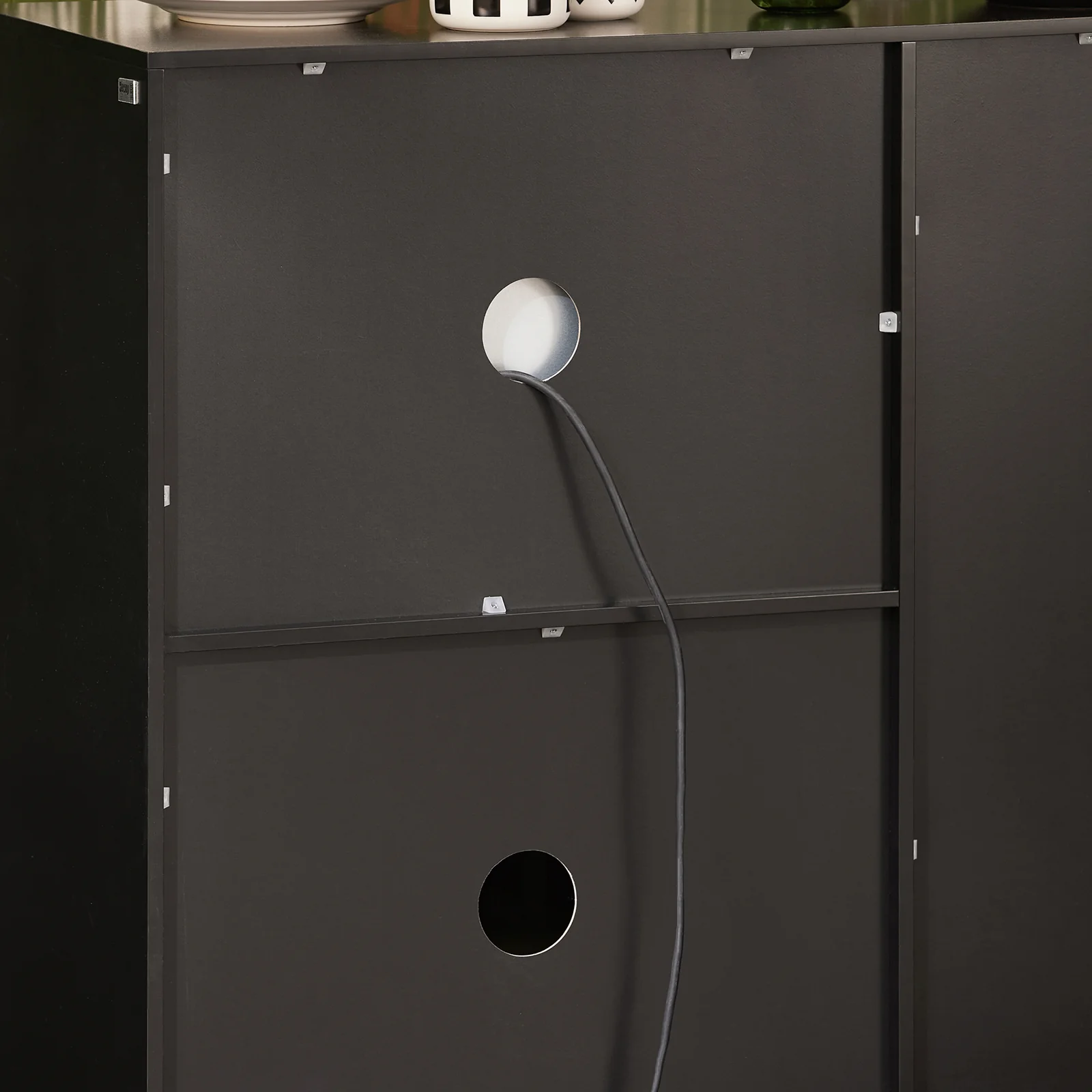 SoBuy FSB78-SCH Keuken Kast op Wieltjes met 3 Deuren, 1 Lade en 1 Compartiment - Ideaal voor Magnetron, Oven en Keukengerei - Image 6