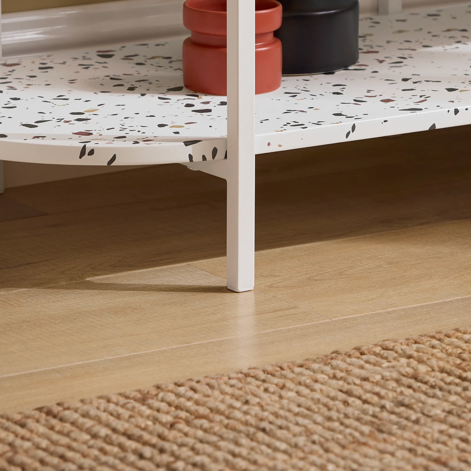 SoBuy FSB89-W Console Tafel, Entreetafel, Bijzettafel, Wandtafel, Haltafel, Opbergplank met 4 Planken - Image 9