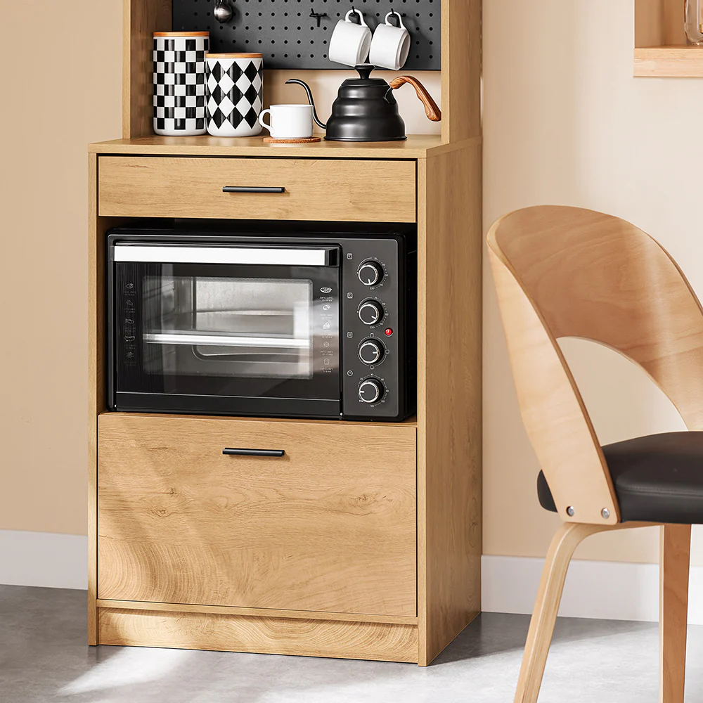 SoBuy FSB98-N Keukendressoir, opbergkast, keukenkast met meerdere vakken, dressoir voor eetkamer met 2 deuren, 2 laden, 1 vak en 1 geperforeerd paneel - Image 10